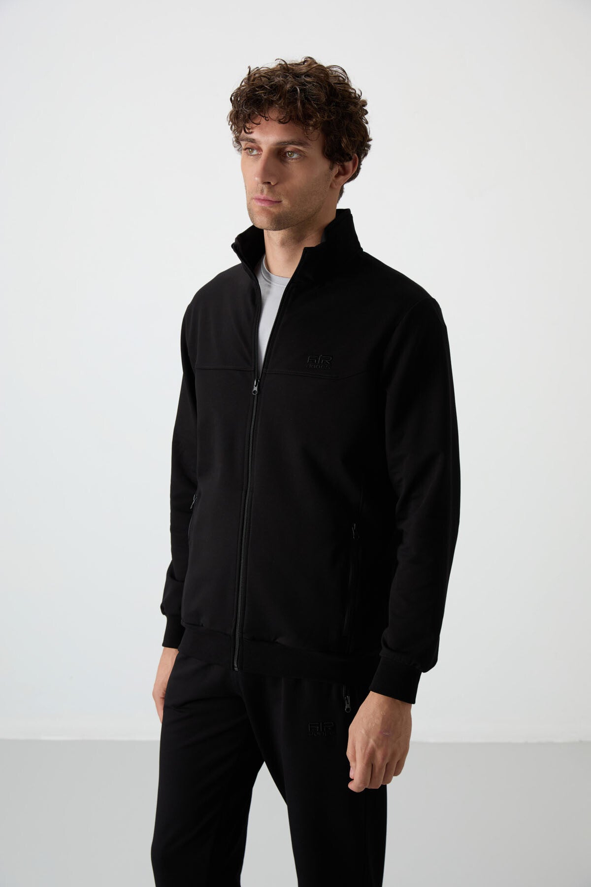 Troy Siyah Standart Kalıp Erkek Eşofman Takım - 85196