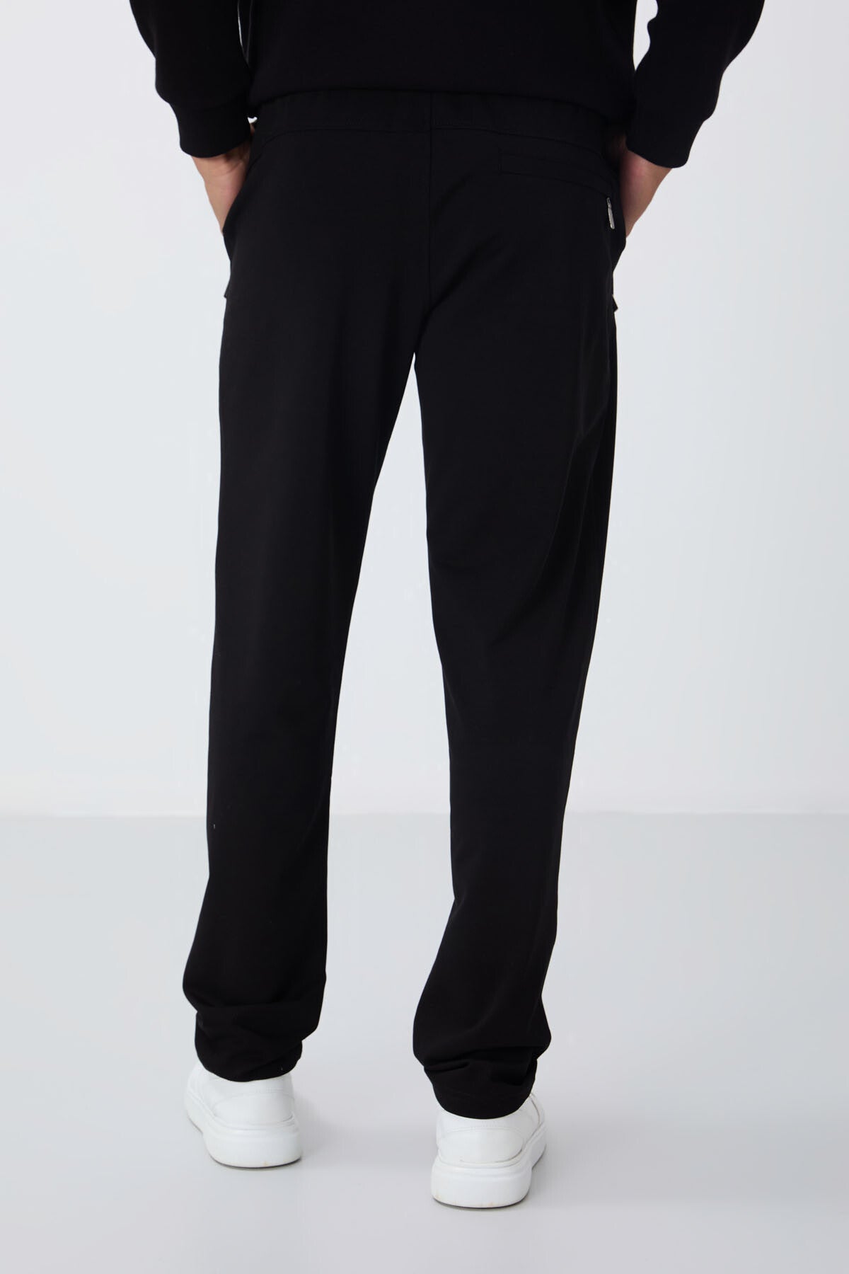 Siyah Fermuar Cepli Dar Kalıp Klasik Paça Erkek Eşofman Alt - 84669