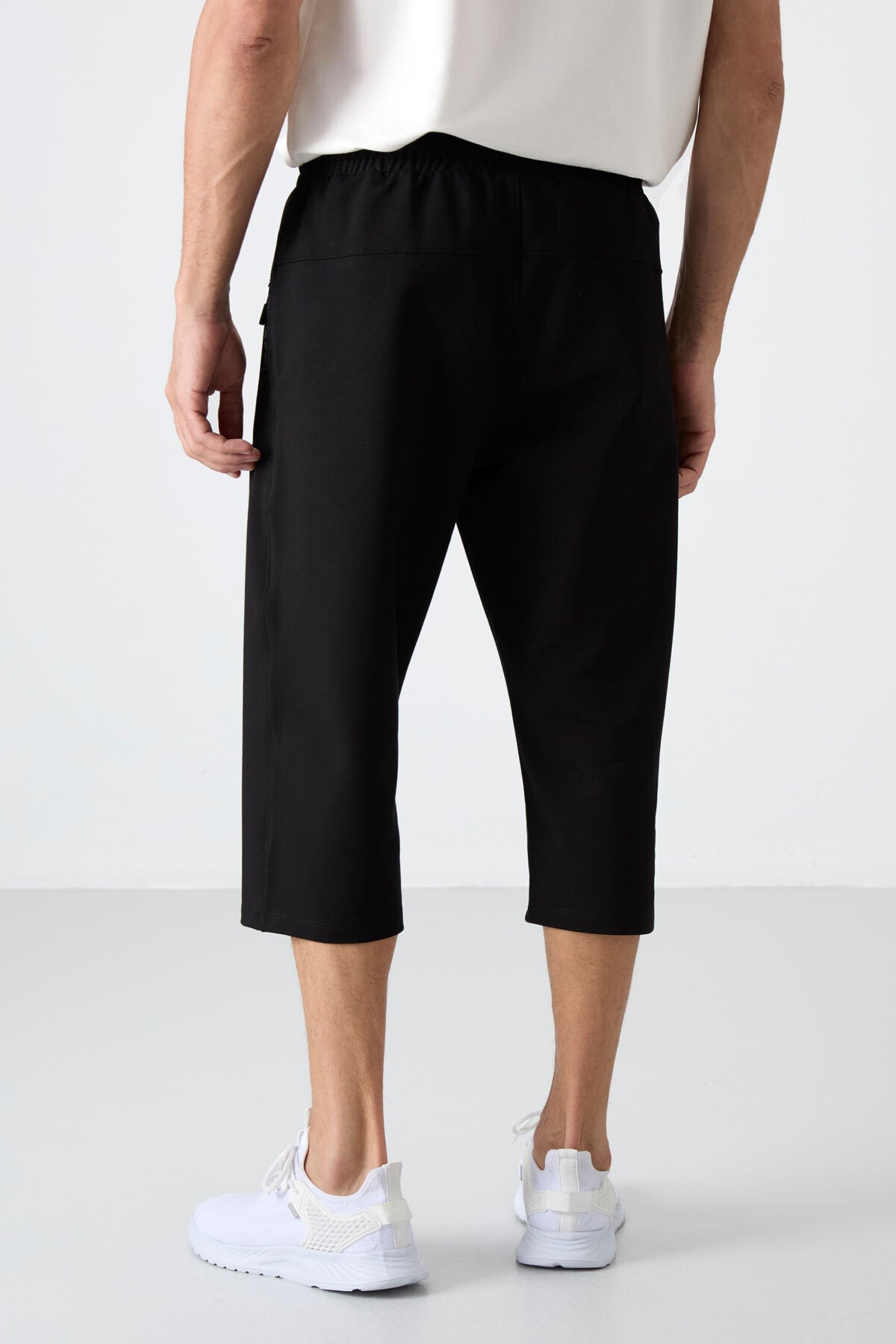 Siyah Fermuar Cepli Standart Kalıp Klasik Paça Erkek Kapri - 83091