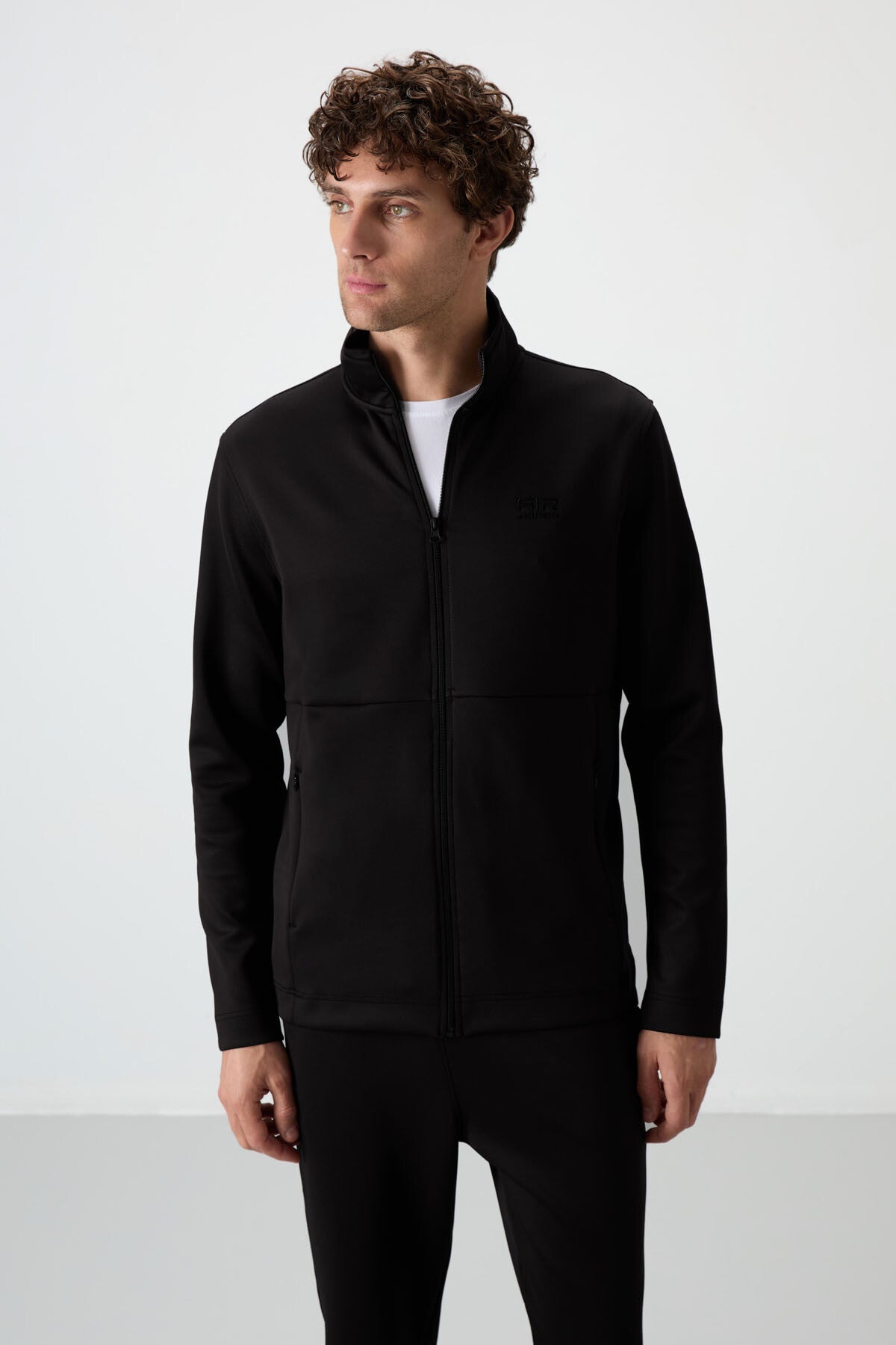 Bran Siyah Scuba Kumaş Erkek Eşofman Takım - 85199