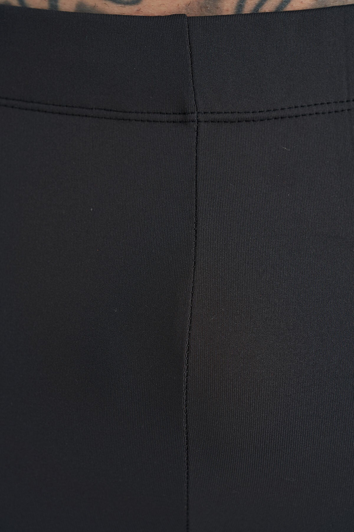 Siyah Logo Baskılı Yüksek Bel Slim Fit Aktif Spor Erkek Tayt - 84989