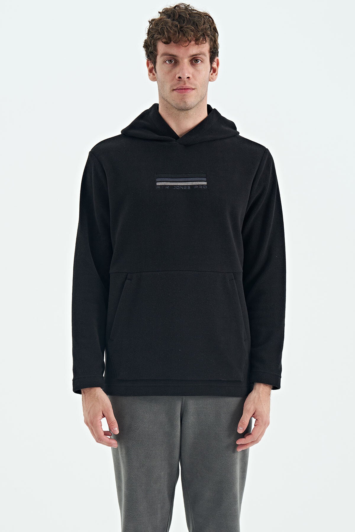 Hern Siyah Erkek Polar Sweatshirt - 88301