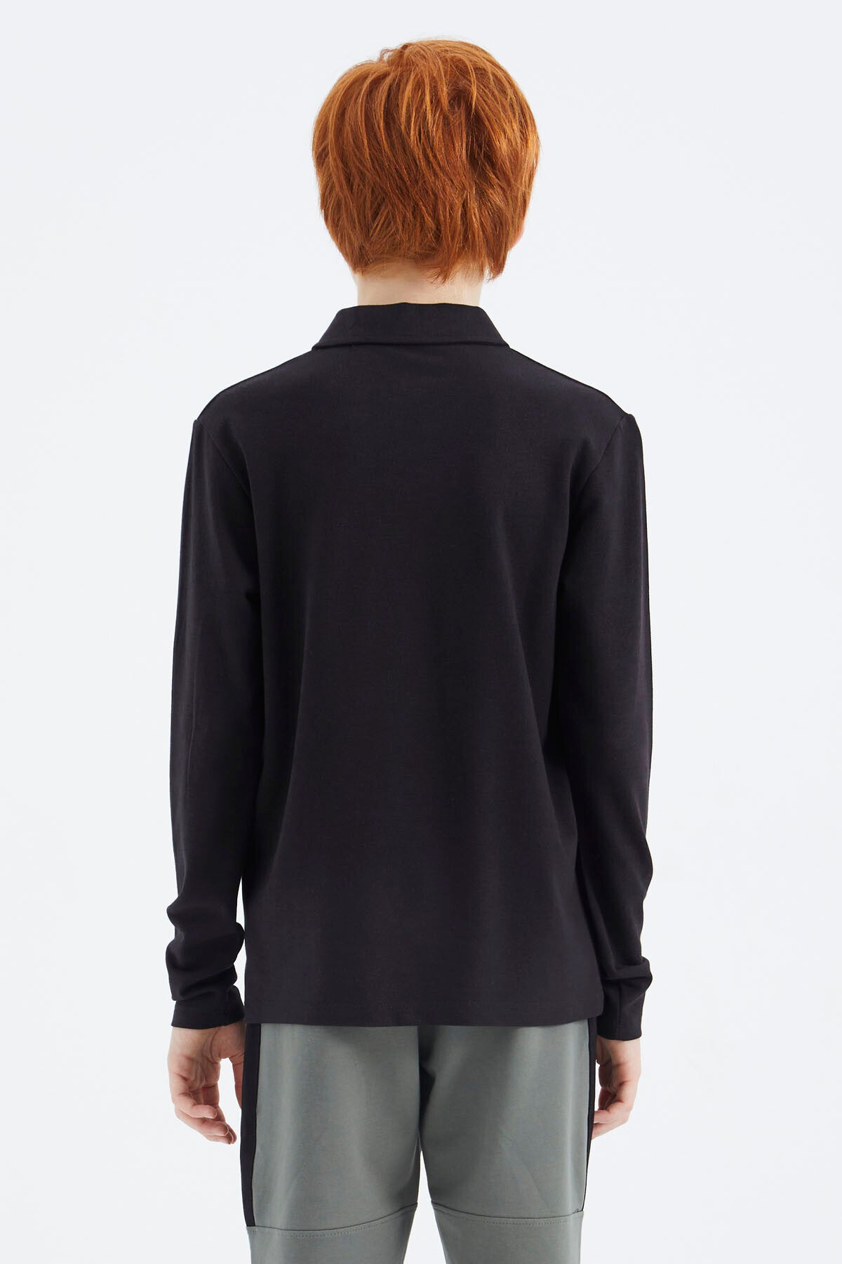 Siyah Polo Yaka Basic Erkek Çocuk T-Shirt - 11171