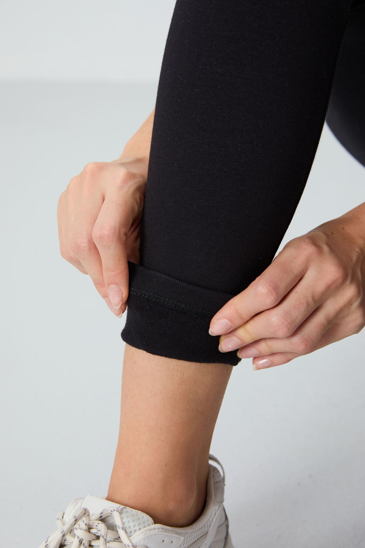 Siyah Yüksek Bel Termal Slim Fit Dar Paça Kadın Tayt - 94577