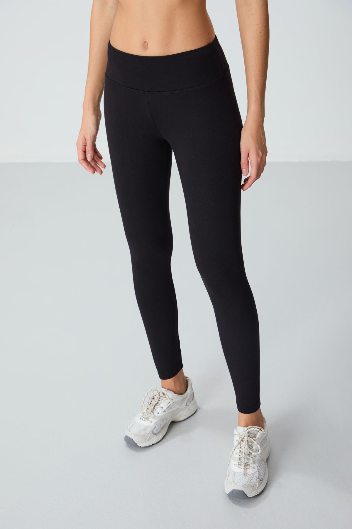 Siyah Yüksek Bel Termal Slim Fit Dar Paça Kadın Tayt - 94577