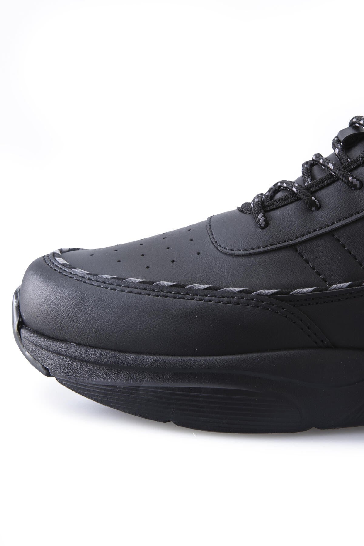 Siyah Yüksek Bilekli Şeritli Yüksek Taban Erkek Spor Ayakkabı - 89094