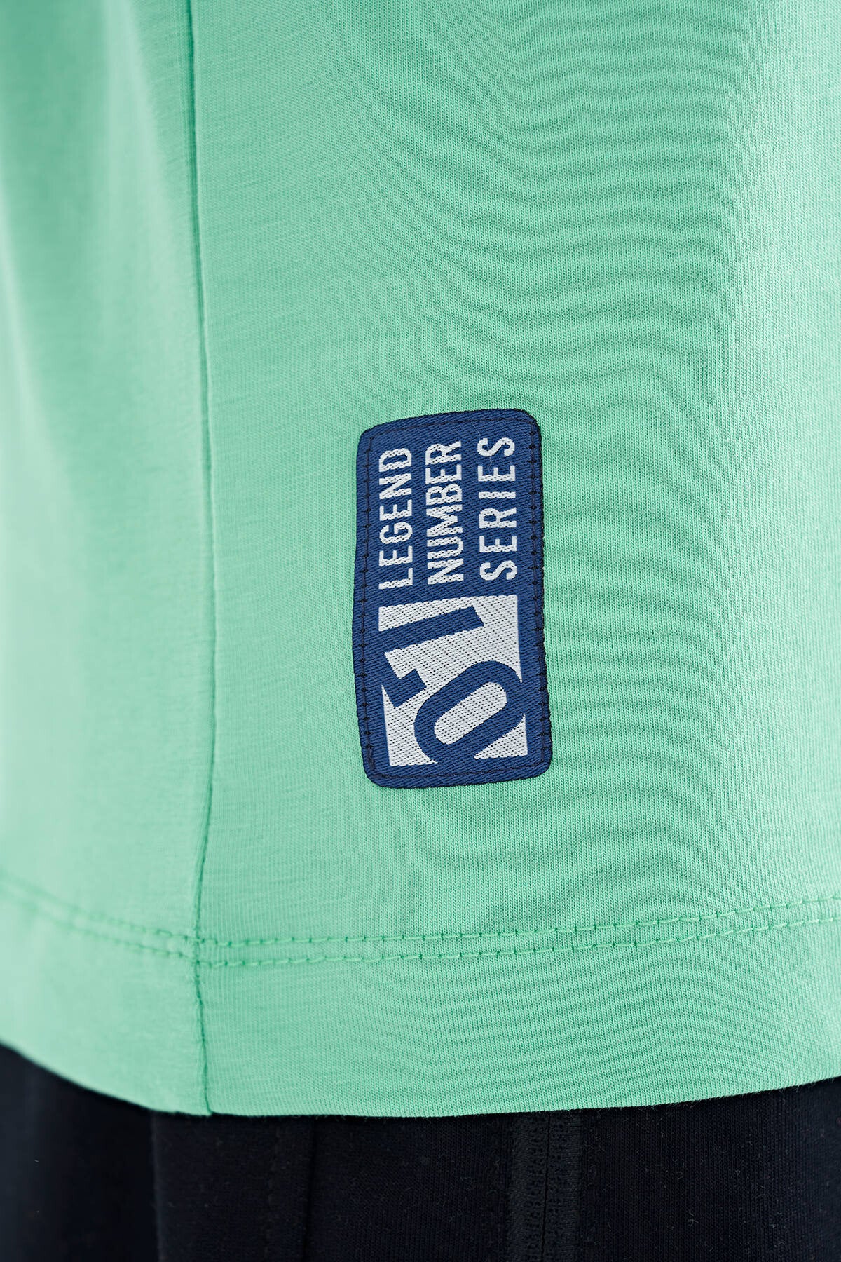 Su Yeşili Baskı Detaylı Standart Kalıp O Yaka Erkek Çocuk T-Shirt - 11133