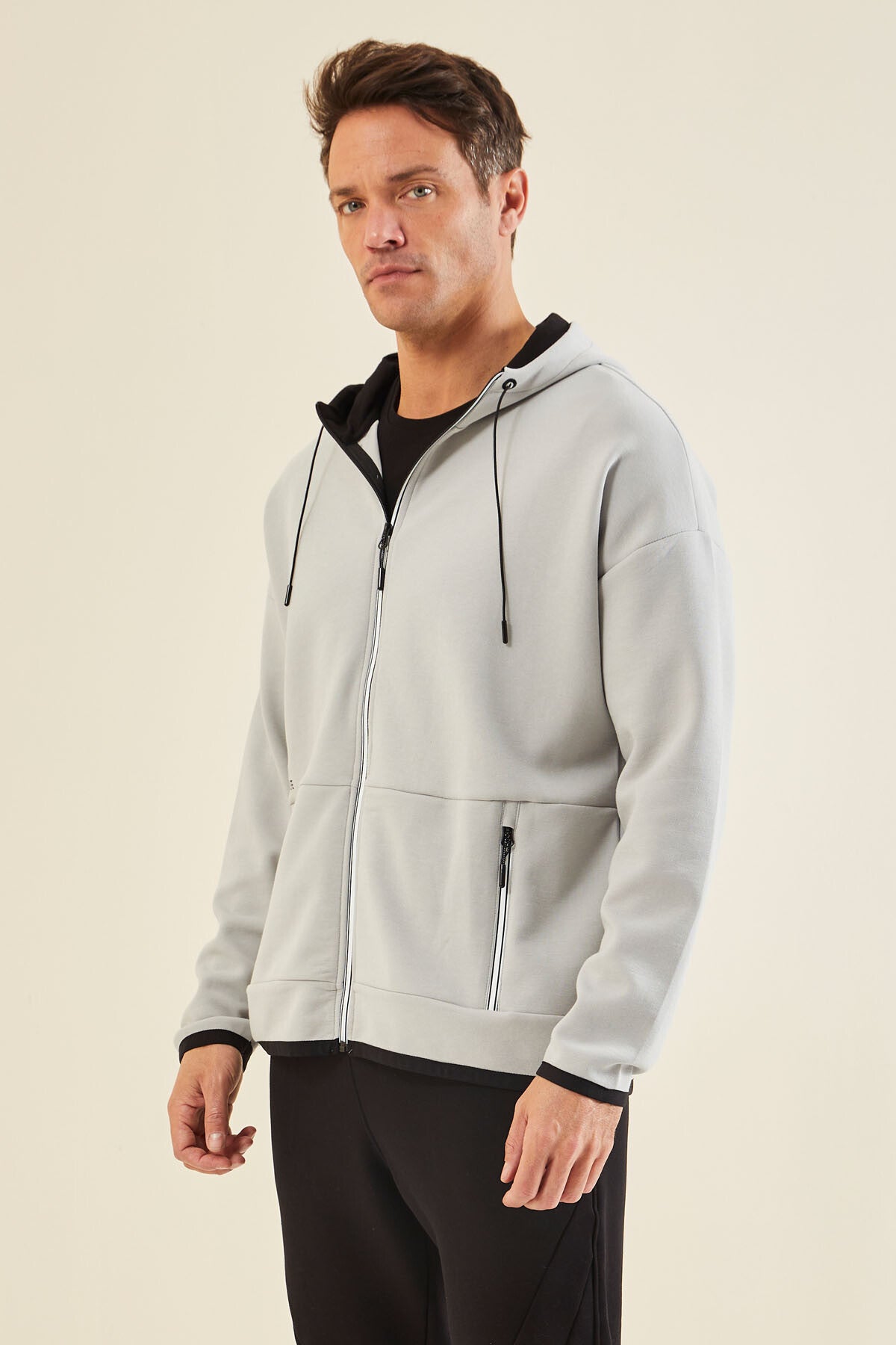 Taş Kapüşonlu Gizli Cep Detaylı Erkek Sweatshirt - 88288