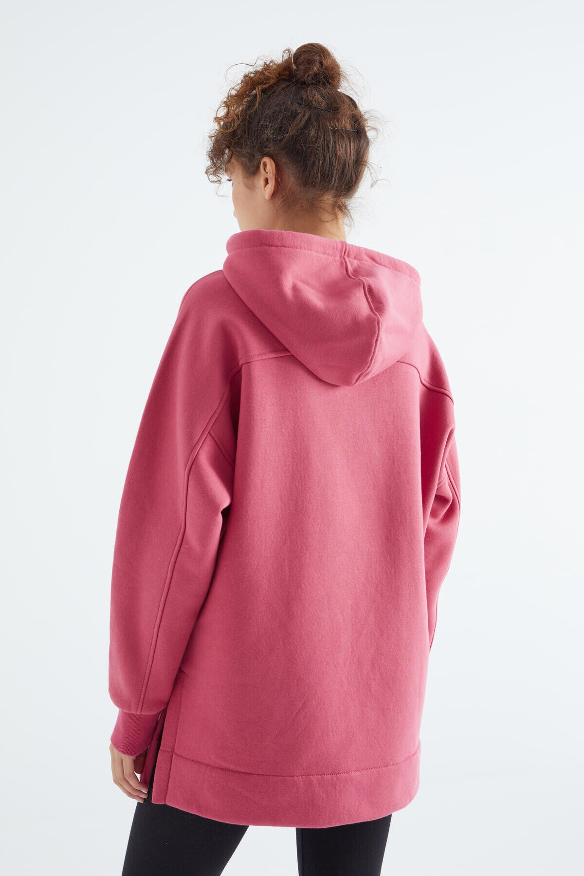 Yaban Gülü Reglan Kol Basic Kapüşonlu Oversize Sweatshirt Sweatshirt Tunik - 97242