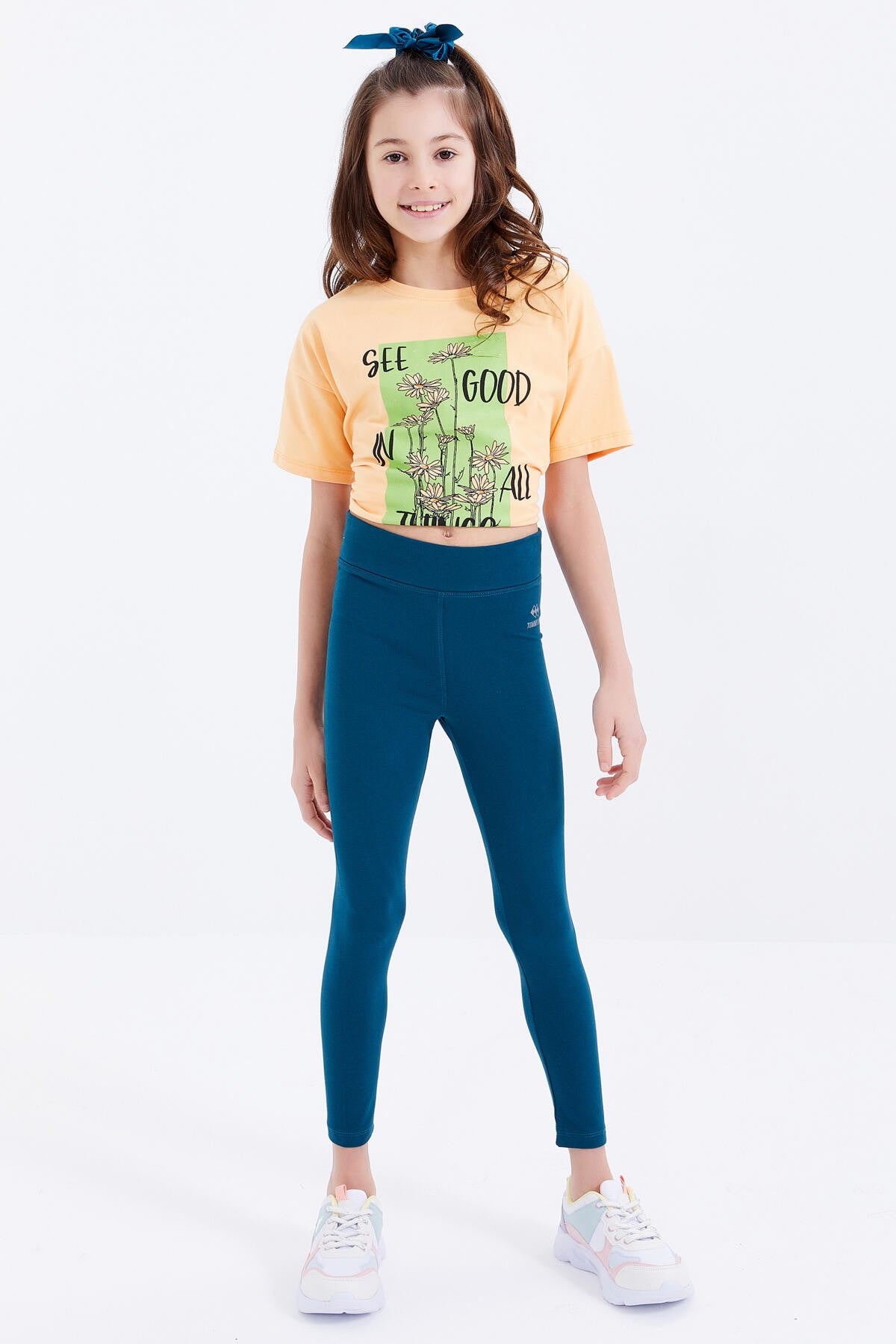 Zümrüt Yüksek Bel Dar Paça Kız Çocuk Tayt - 75047