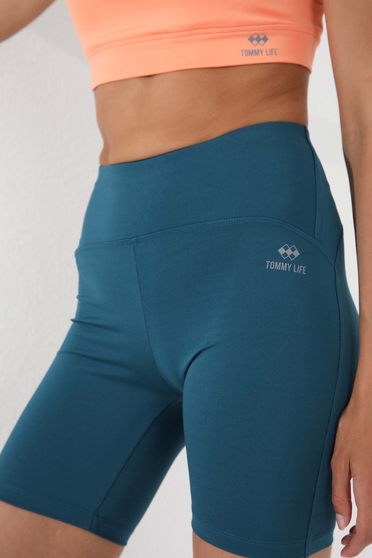 Zümrüt Yüksek Bel Toparlayıcı Kısa Biker Kadın Tayt - 91007