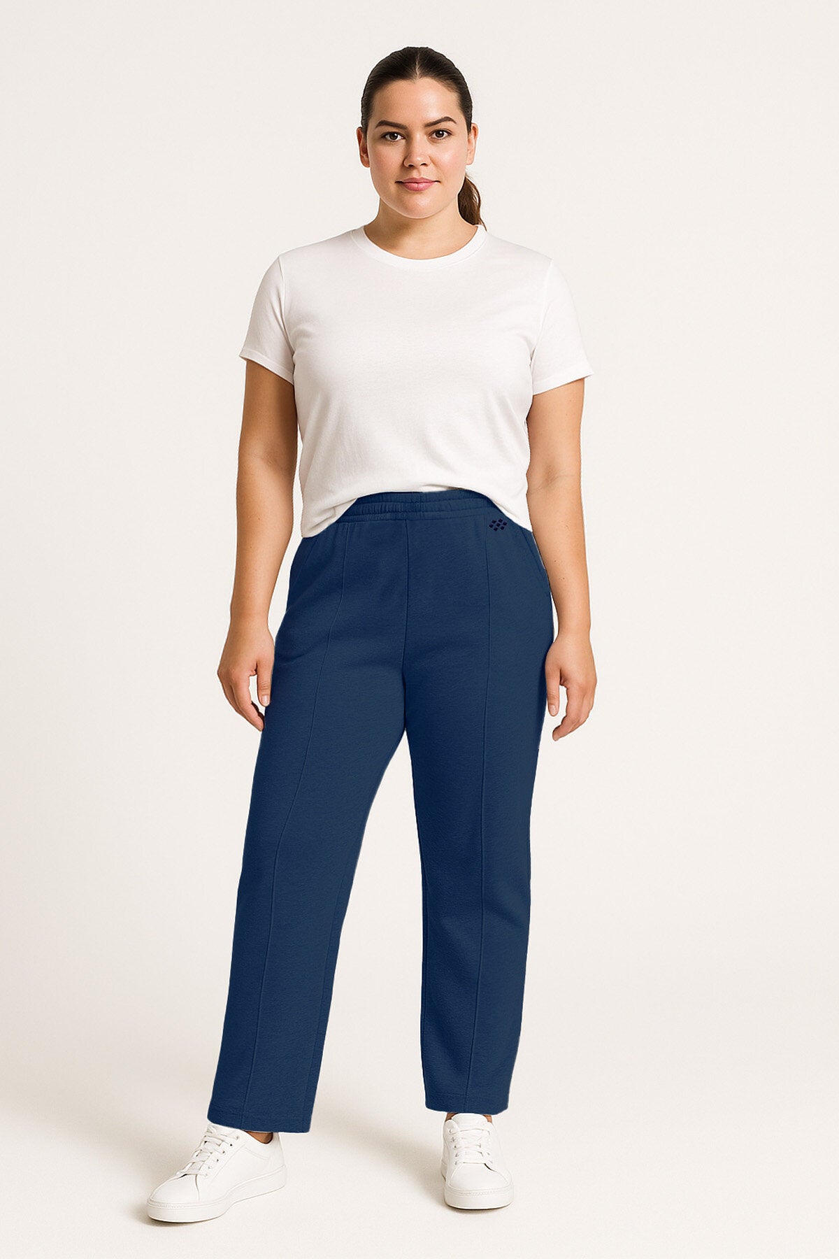 Parlament Geniş Paça Ön Dikiş Detaylı Battal Büyük Beden Kadın Eşofman Altı - 94654