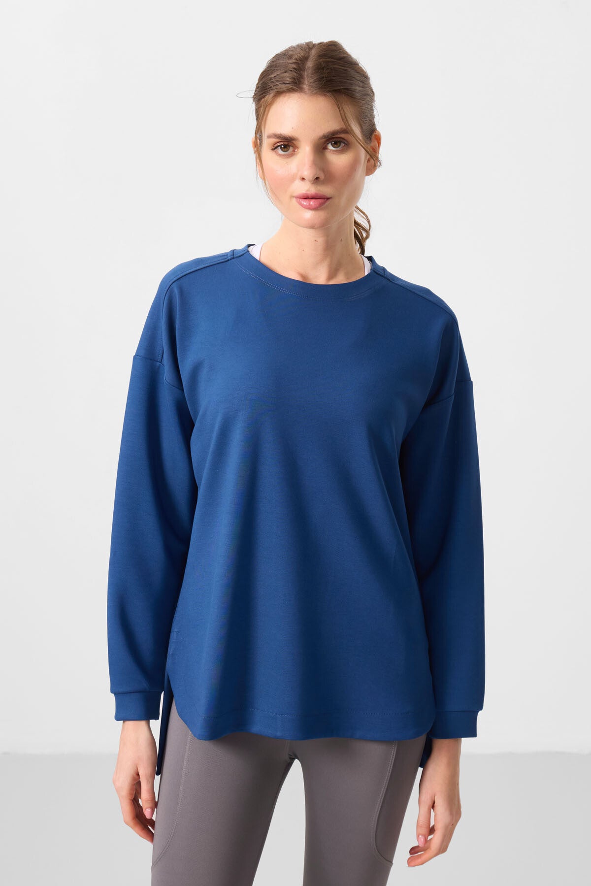 Parlament Yumuşak Dokulu O Yaka Rahat Form Kadın Tunik Sweatshirt - 97305