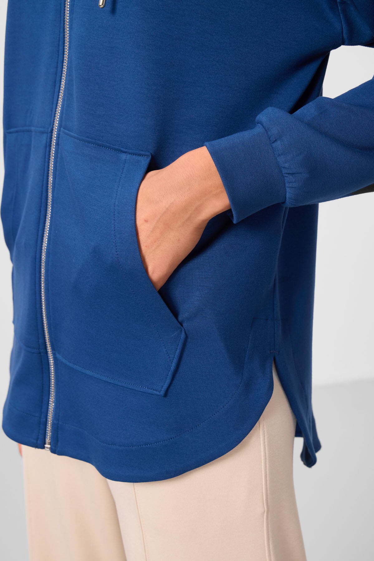 Parlament Yumuşak Dokulu Kapüşonlu Oversize Kadın Tunik Sweatshirt - 97302