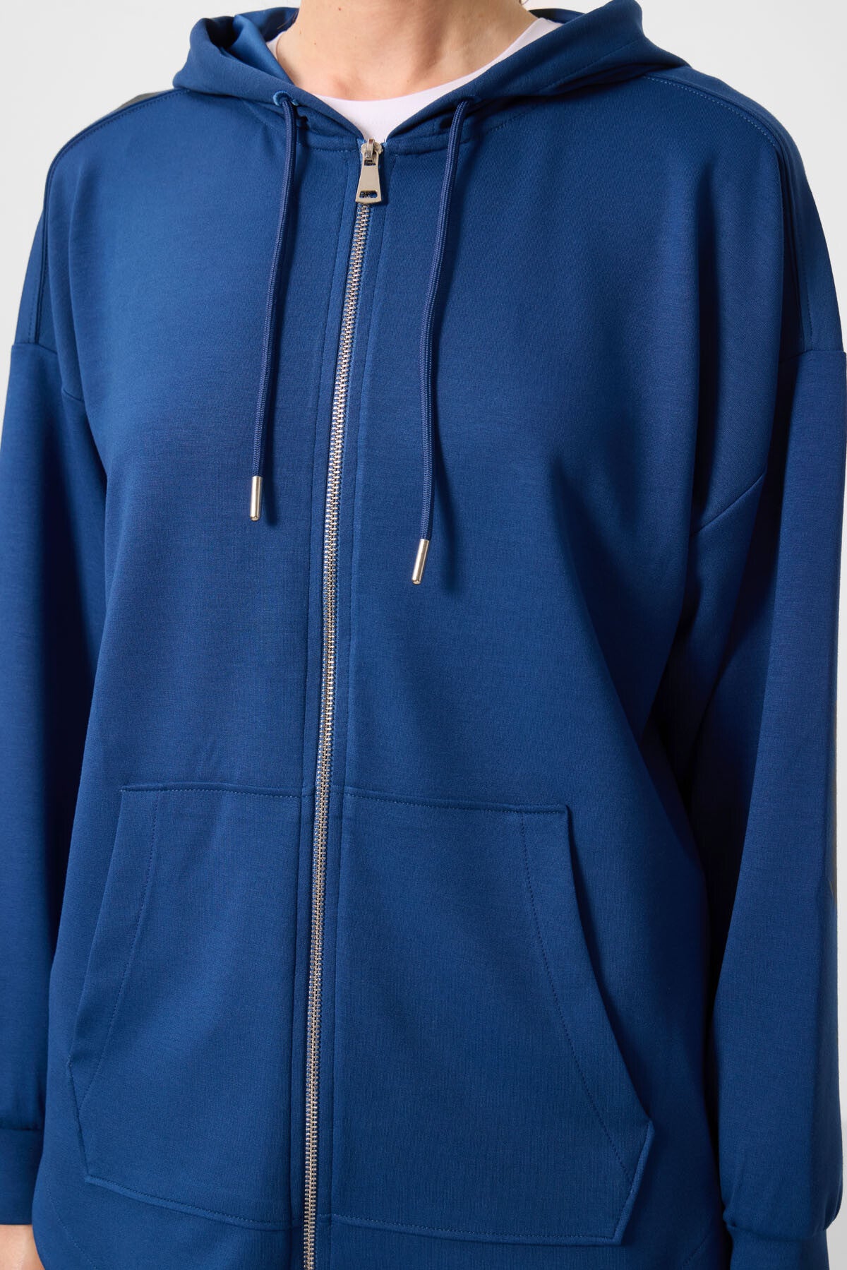 Parlament Yumuşak Dokulu Kapüşonlu Oversize Kadın Tunik Sweatshirt - 97302