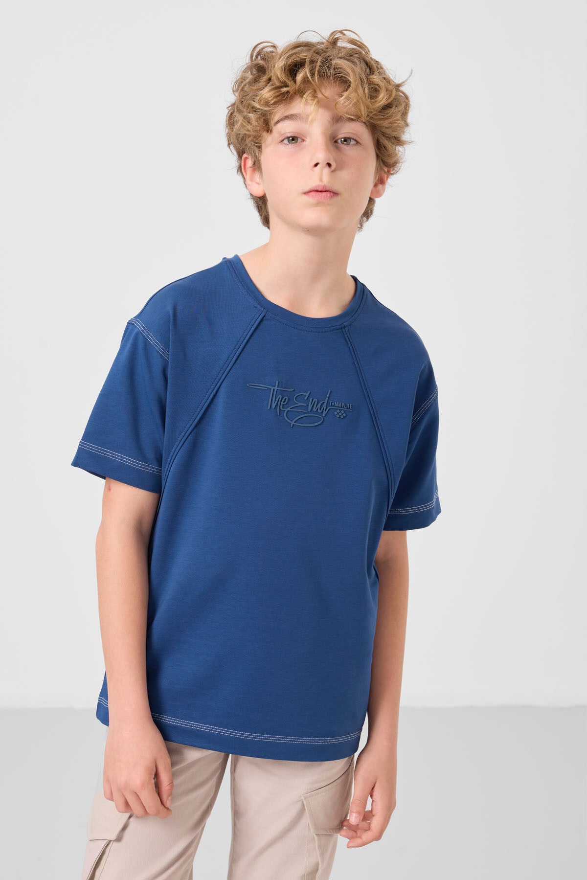 Parlament Pamuklu Yumuşak Dokulu Oversize Baskılı Erkek Çocuk T-Shirt - 11285