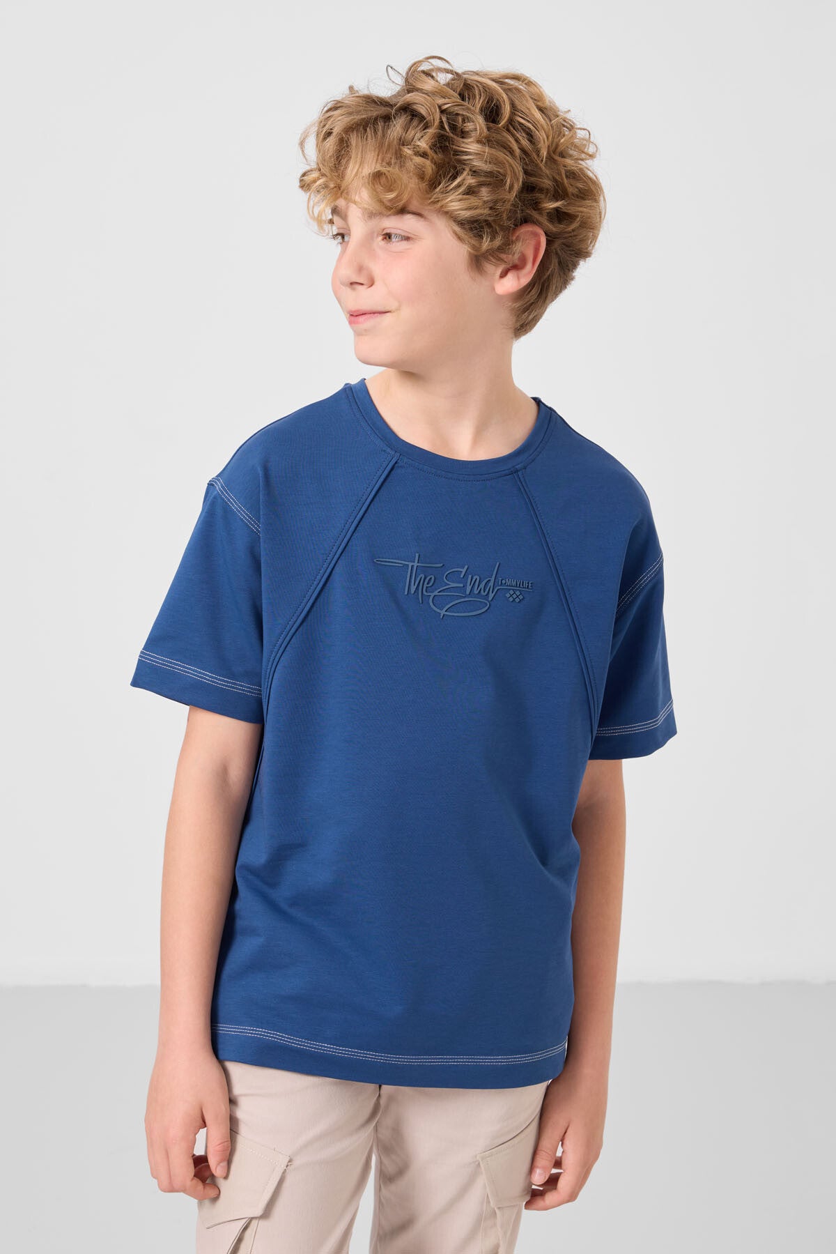 Parlament Pamuklu Yumuşak Dokulu Oversize Baskılı Erkek Çocuk T-Shirt - 11285