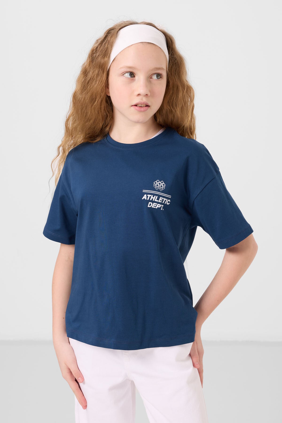 Parlament Pamuklu O Yaka Oversize Fit Baskılı Kız Çocuk T-Shirt - 75178