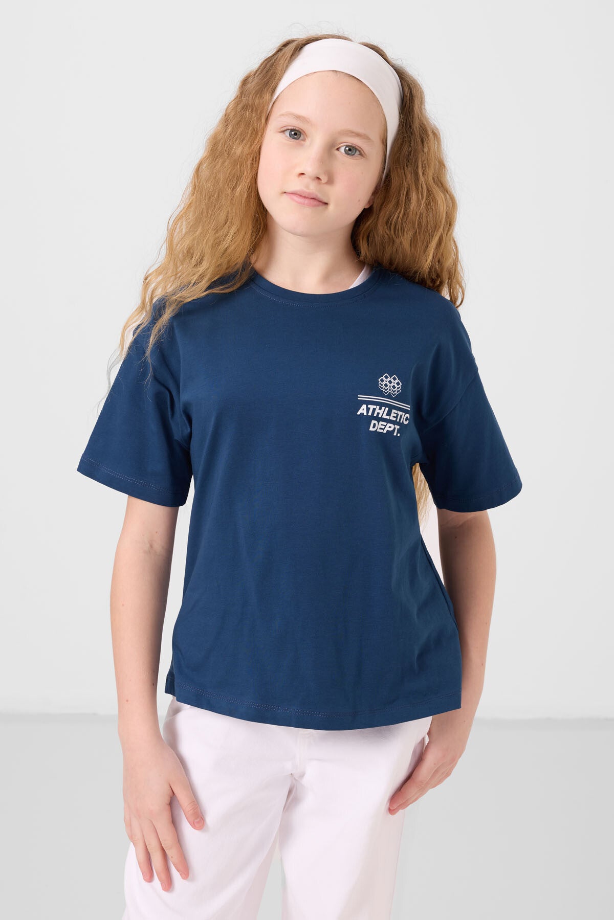 Parlament Pamuklu O Yaka Oversize Fit Baskılı Kız Çocuk T-Shirt - 75178