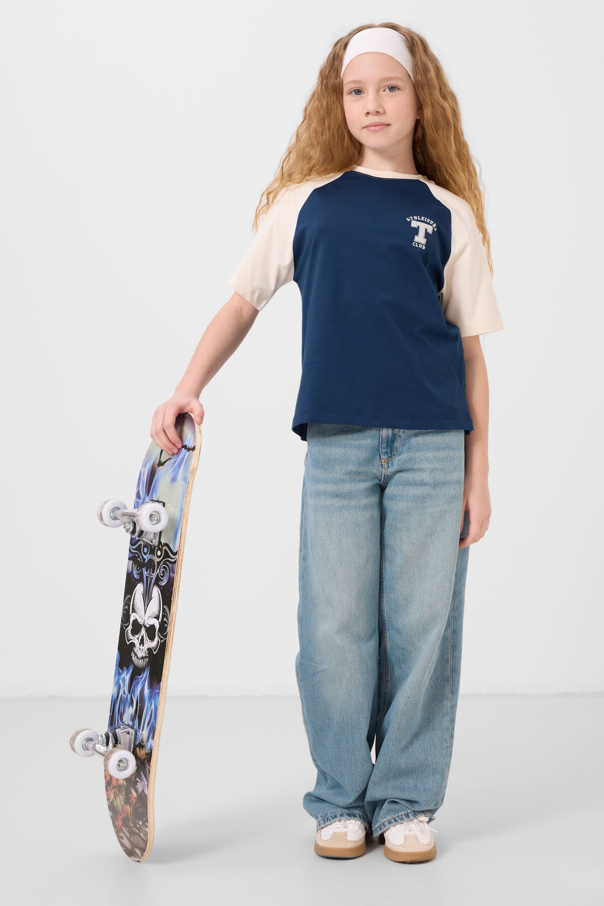 Parlament O Yaka Pamuklu Baskılı Oversize Fit Kız Çocuk T-Shirt - 75179