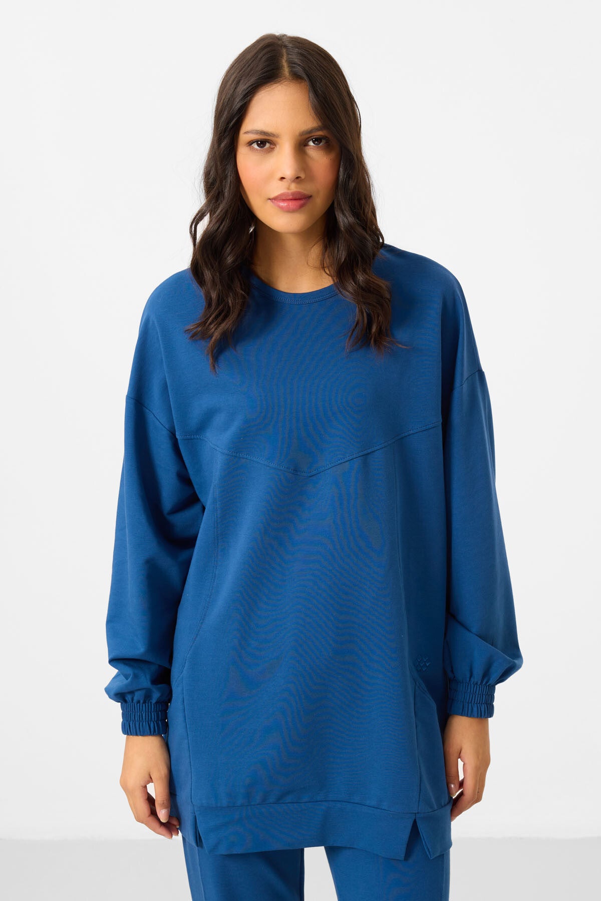 Parlament O Yaka Basic Oversize Kadın Eşofman Tunik Takım - 95347