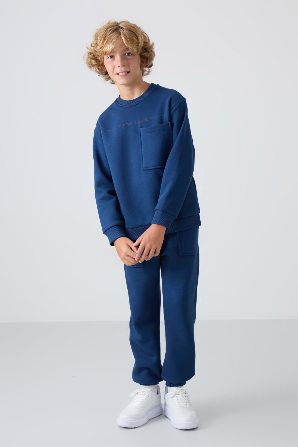 Parlament Pamuklu Kalın İçi Tüylü Standart Fit Baskılı Erkek Çocuk Eşofman Takım - 11257