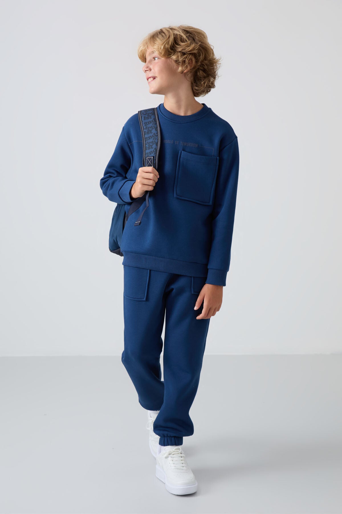 Parlament Pamuklu Kalın İçi Tüylü Standart Fit Baskılı Erkek Çocuk Eşofman Takım - 11257