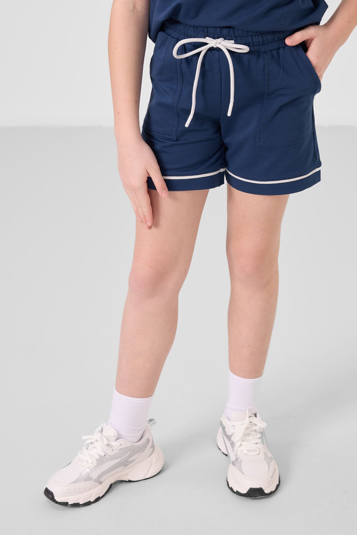 Parlament Pamuklu Yumuşak Dokulu Standart Fit Basic Kız Çocuk Şort Takım - 75183