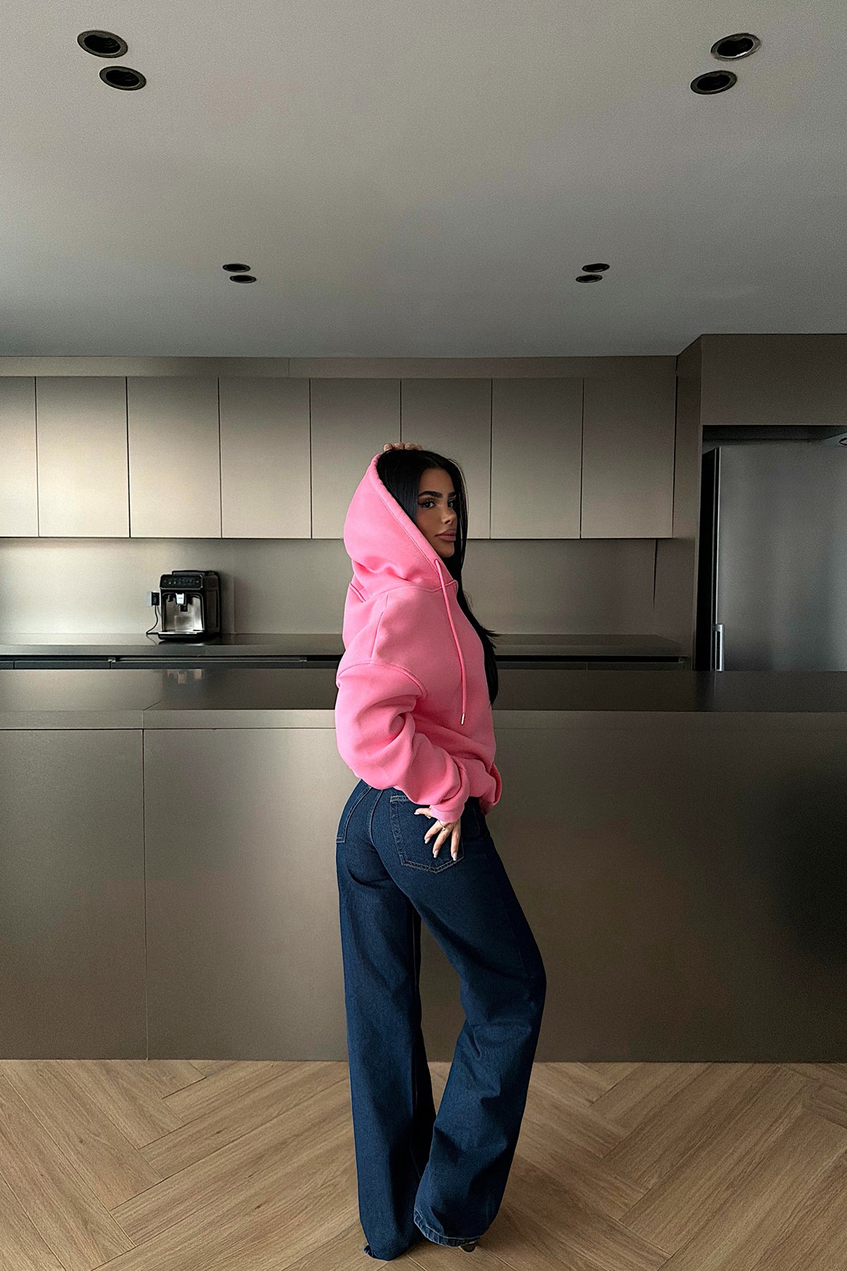 Pembe Medias Kapüşonlu Hırka ATE-4862