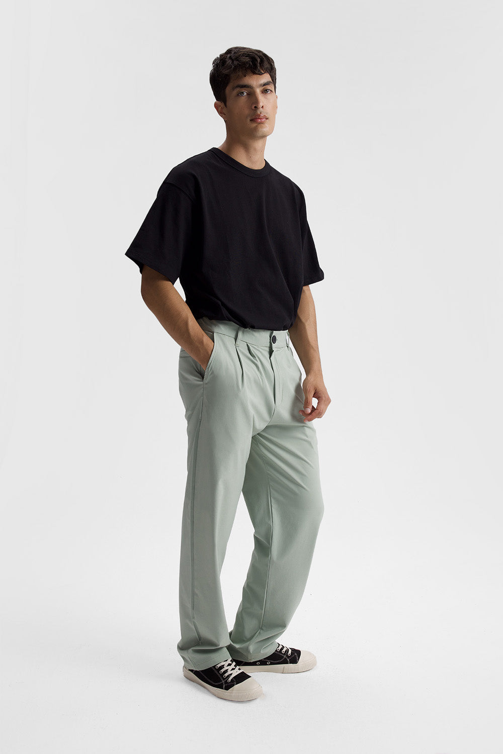 PİLİLİ DÖKÜMLÜ PANTOLON - MİNT M