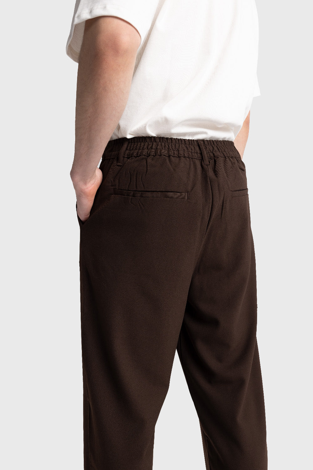 PİLİLİ DÖKÜMLÜ PANTOLON - KAHVERENGİ L