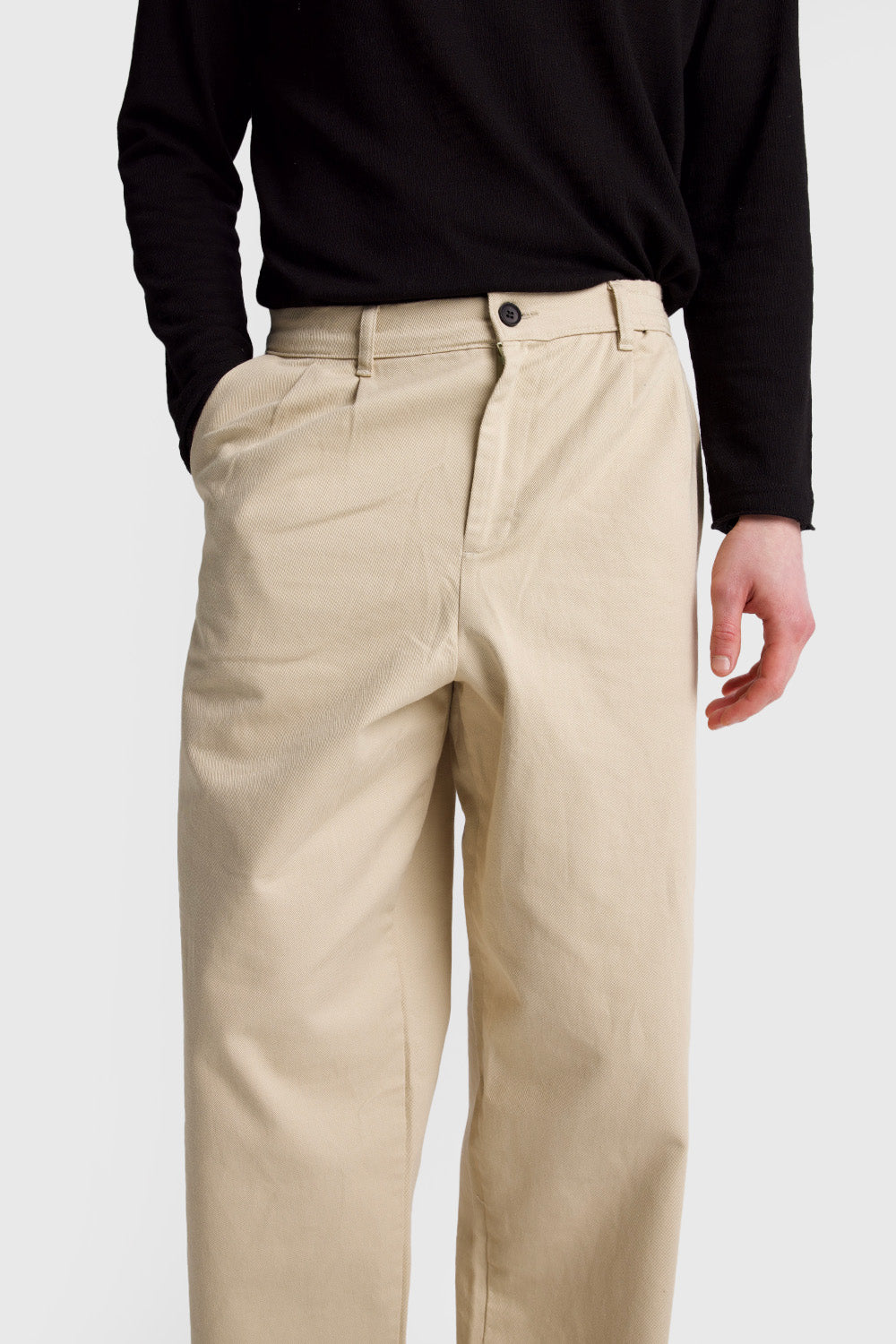 PİLİLİ GABARDIN PANTOLON - BEJ L