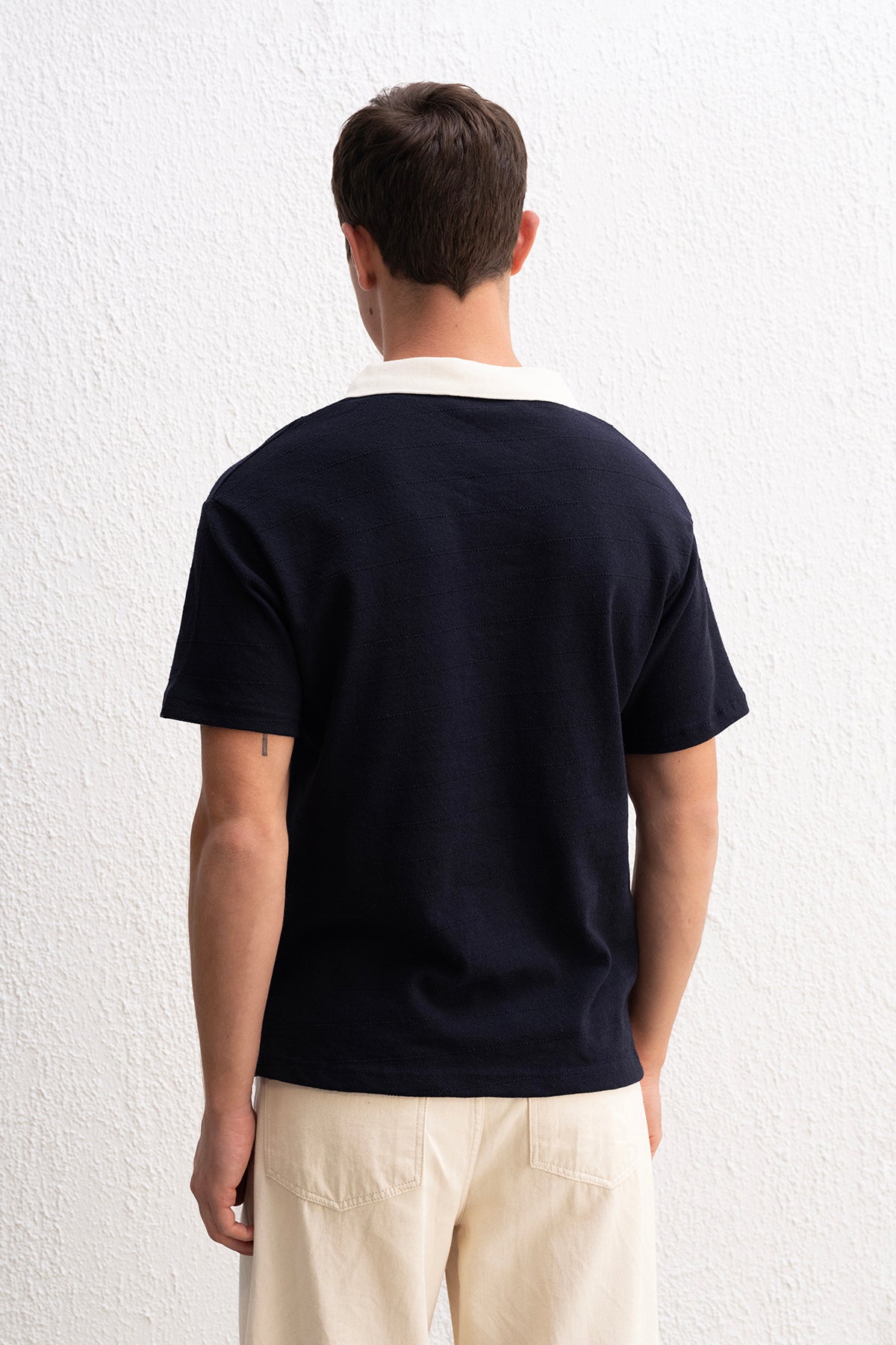 POLO YAKA LACİVERT T-SHIRT - LACİVERT XL