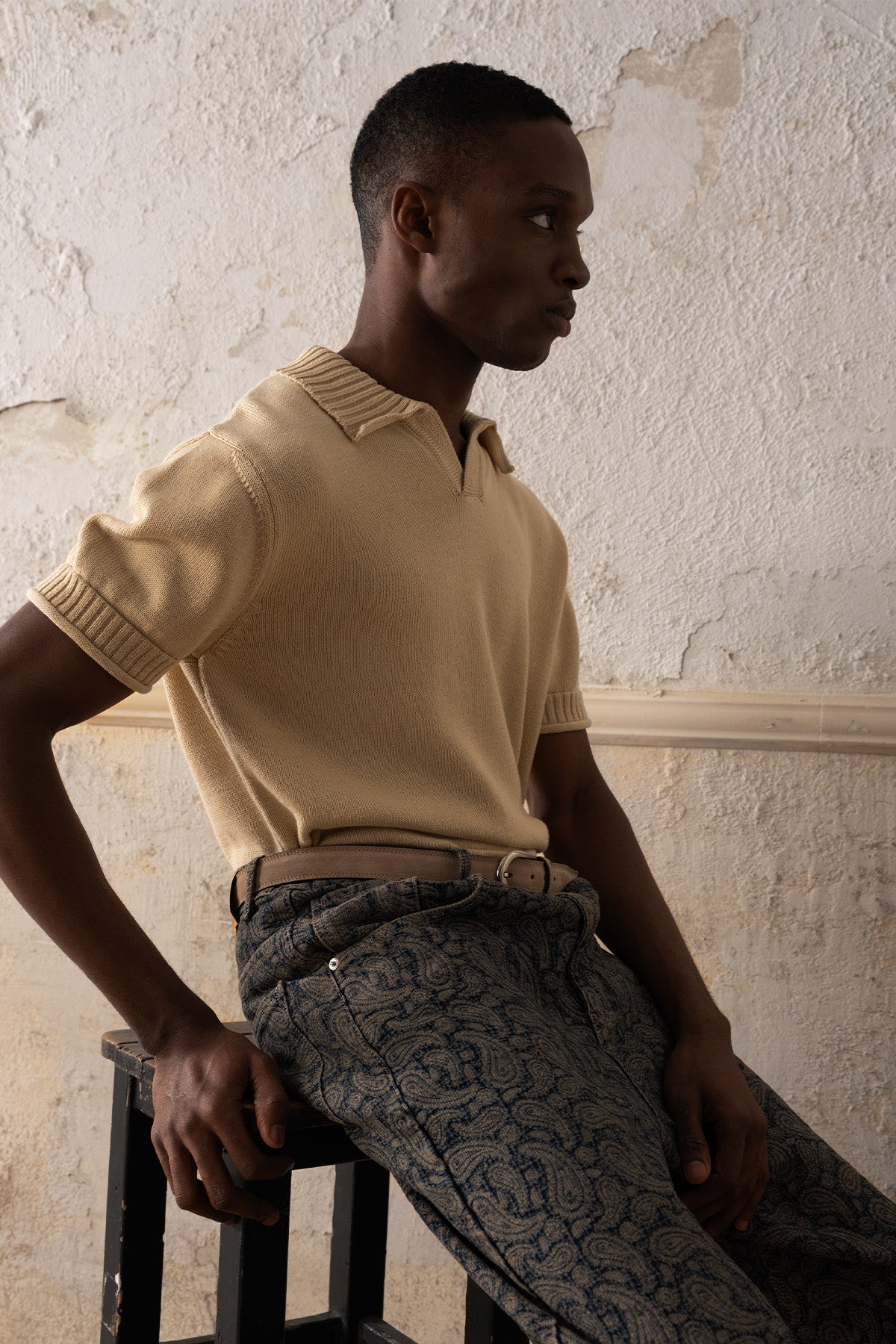 POLO YAKA TRİKO BEJ T-SHIRT - BEJ S