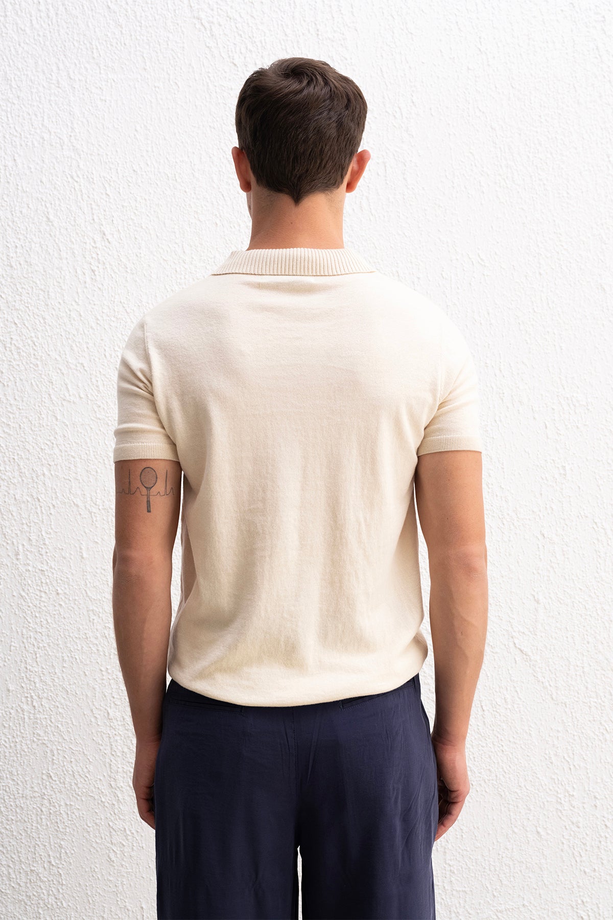 POLO YAKA TRİKO BEJ T-SHIRT - BEJ XL