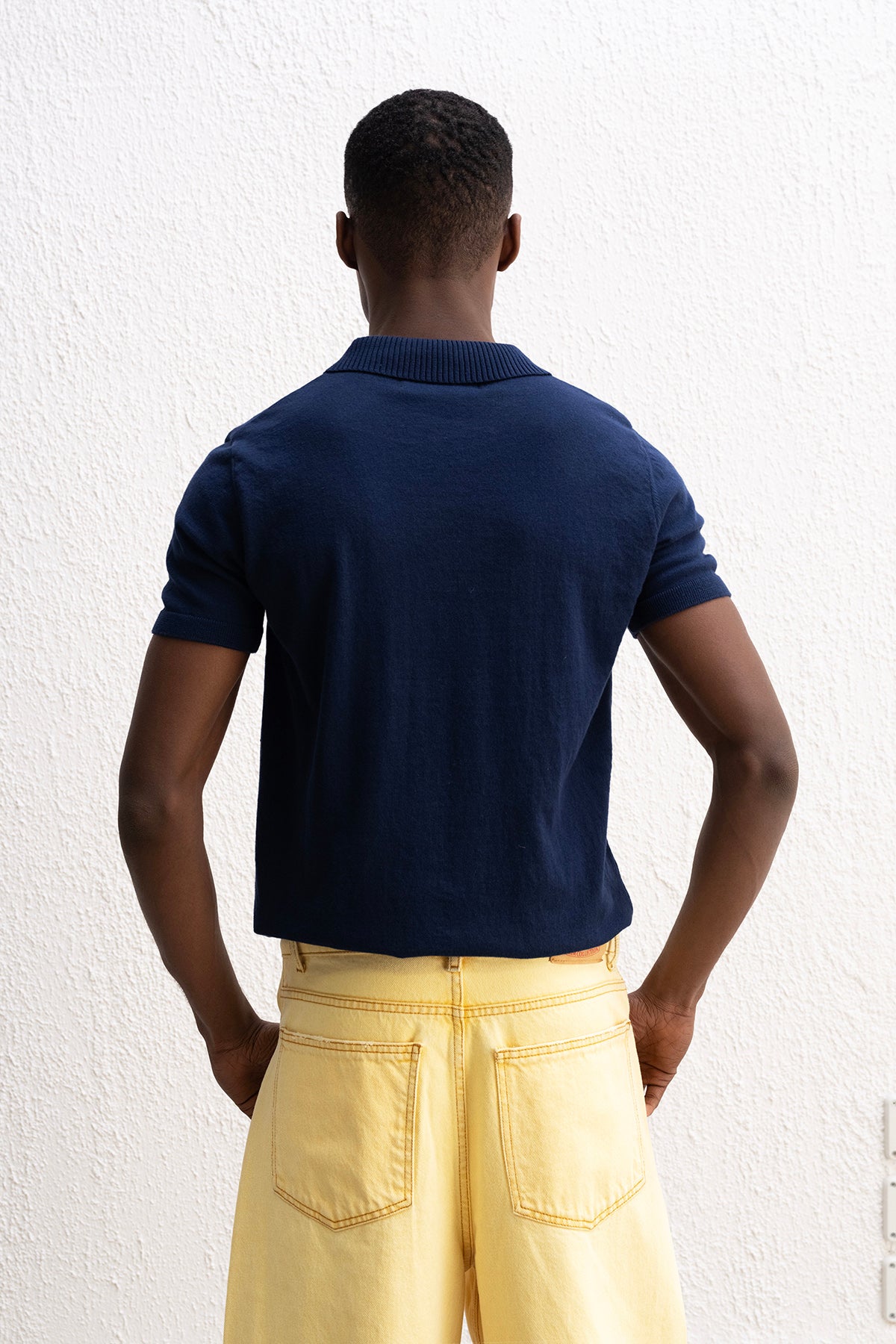POLO YAKA TRİKO LACİVERT T-SHIRT - LACİVERT XL