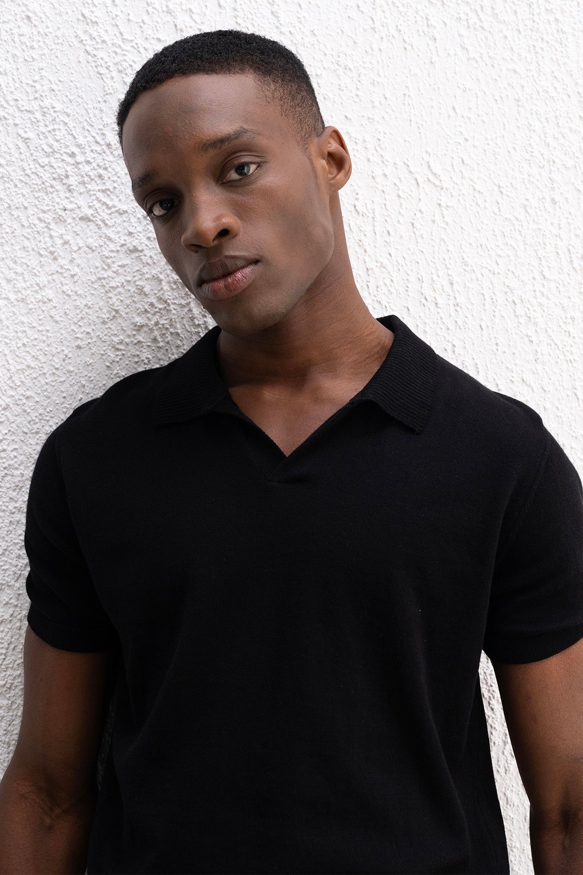 POLO YAKA TRİKO SİYAH T-SHIRT