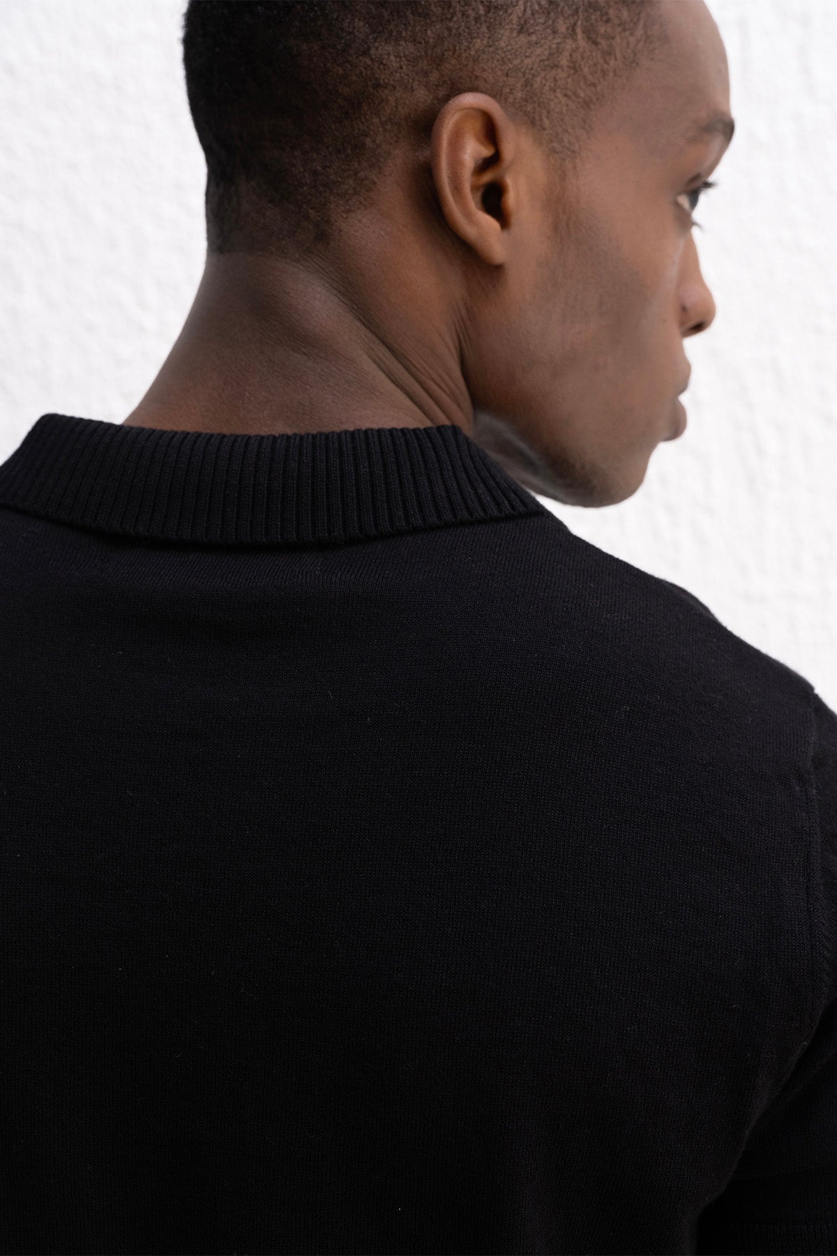 POLO YAKA TRİKO SİYAH T-SHIRT - SİYAH M