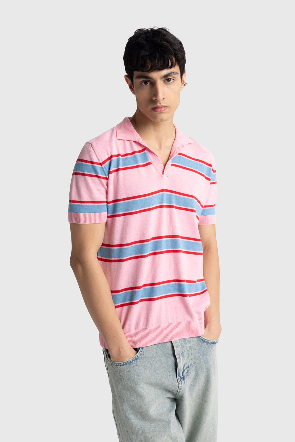 POLO YAKA TRIKO T-SHIRT - PEMBE M