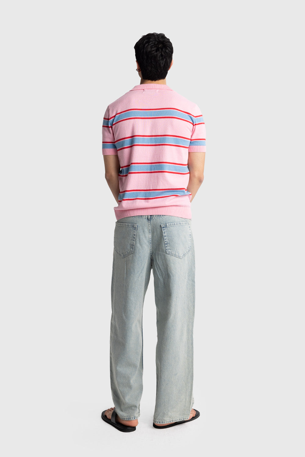 POLO YAKA TRIKO T-SHIRT - PEMBE L