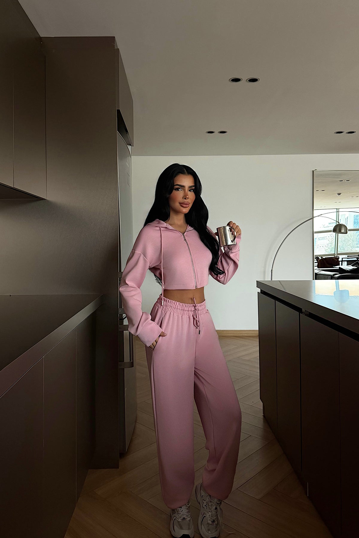 Pudra Olindy Fermuarlı Eşofman Takım ATE-2437