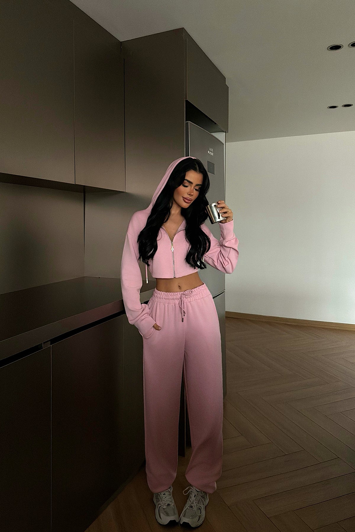 Pudra Olindy Fermuarlı Eşofman Takım ATE-2437