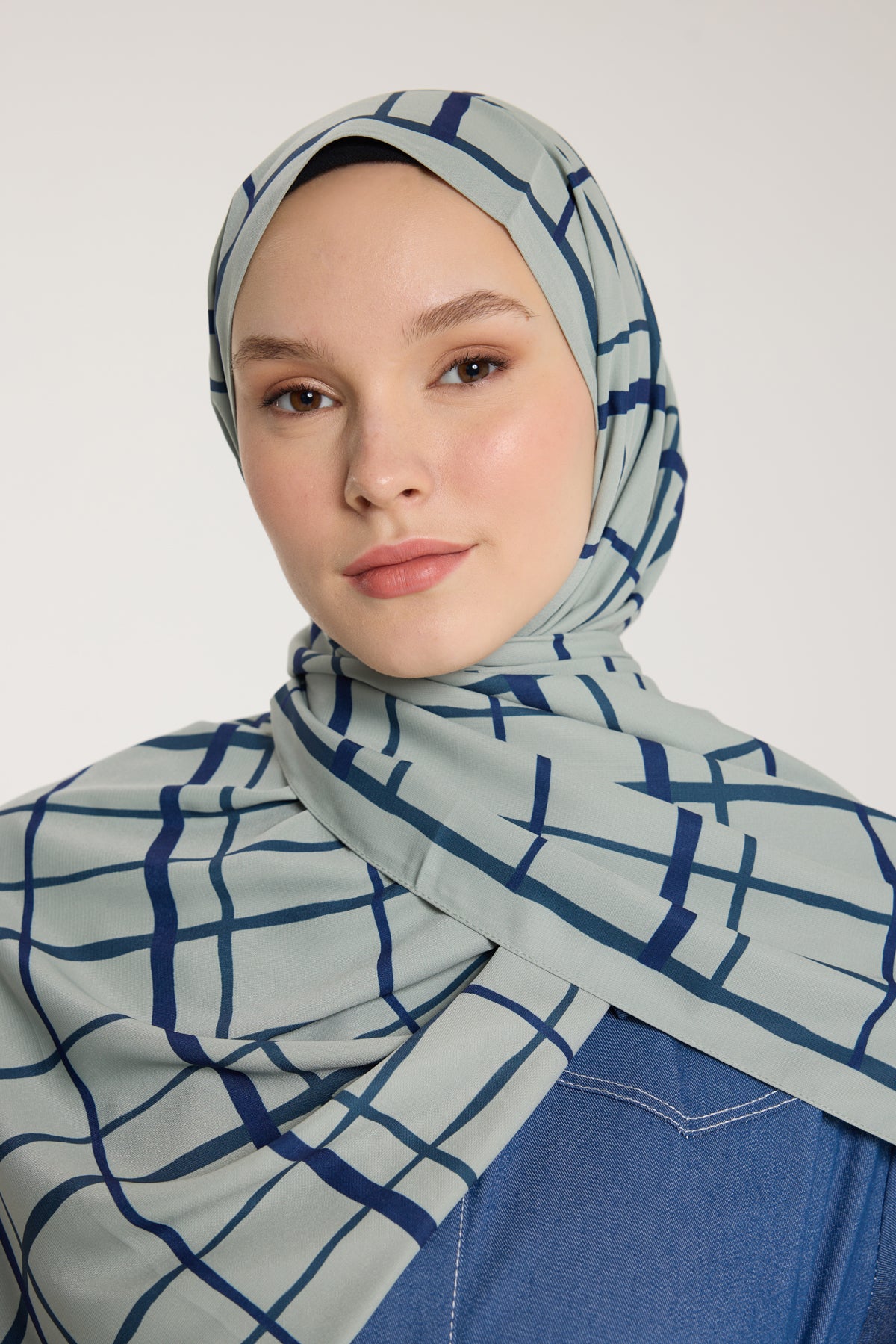 Pure Tone Şal - Kare Desen - Çağla - Laci