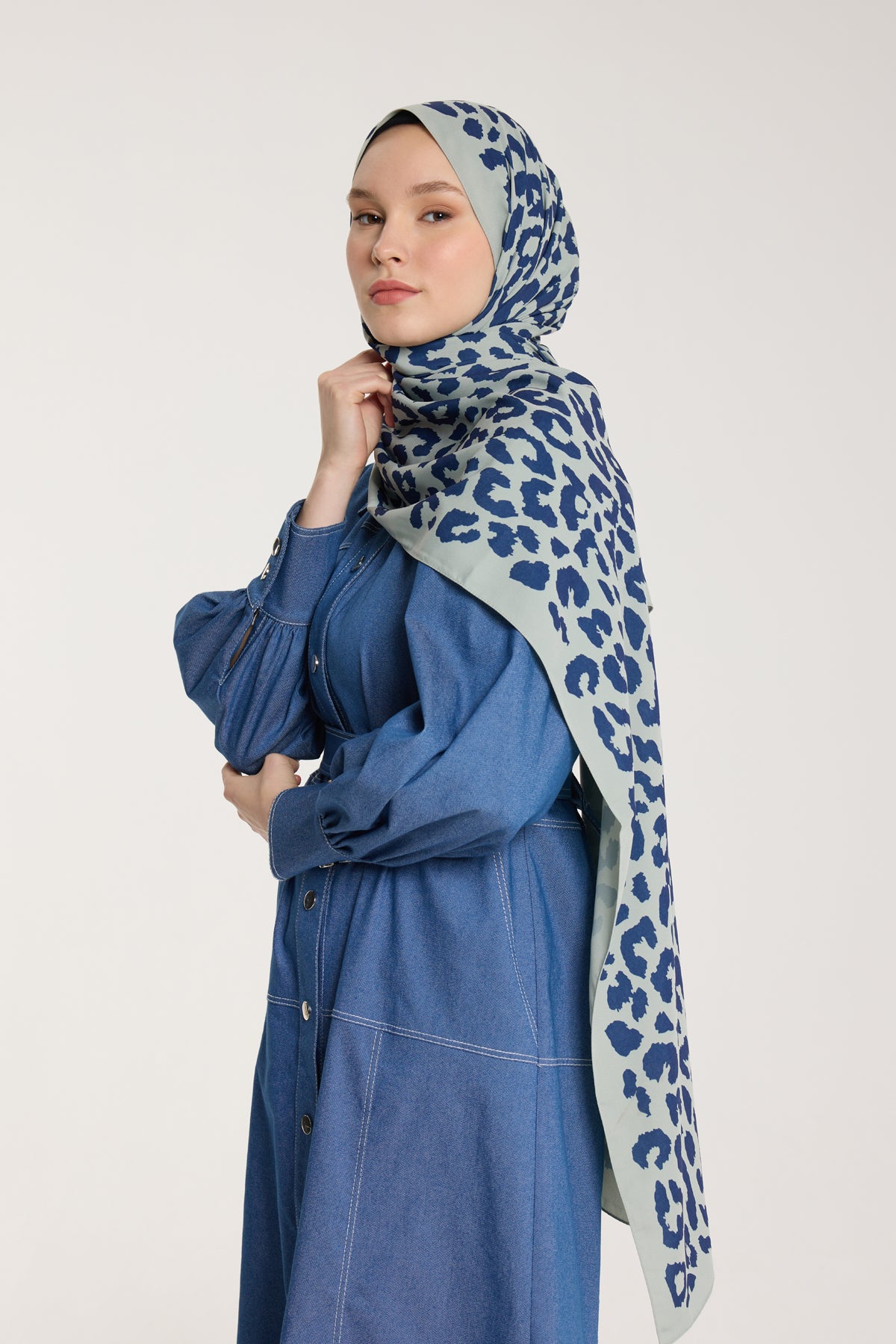 Pure Tone Şal - Leopar Desen - Çağla - Laci