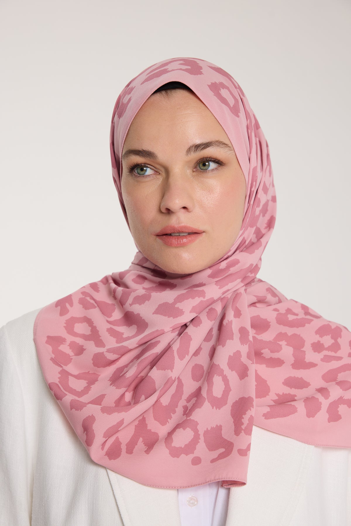 Pure Tone Şal - Leopar Desen - Pembe - Gülkurusu