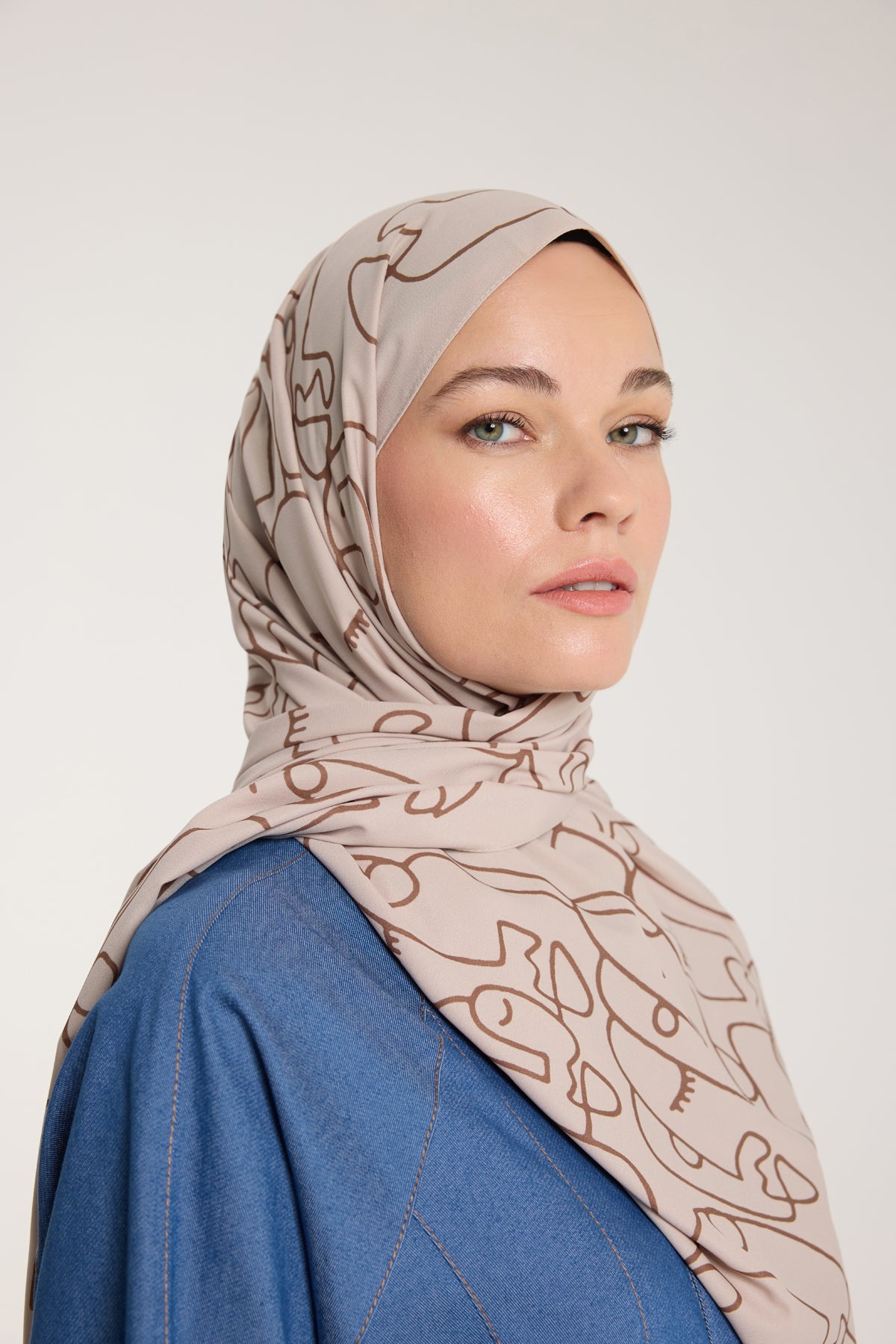 Pure Tone Şal - Marjinal Desen - Taş - Kahve