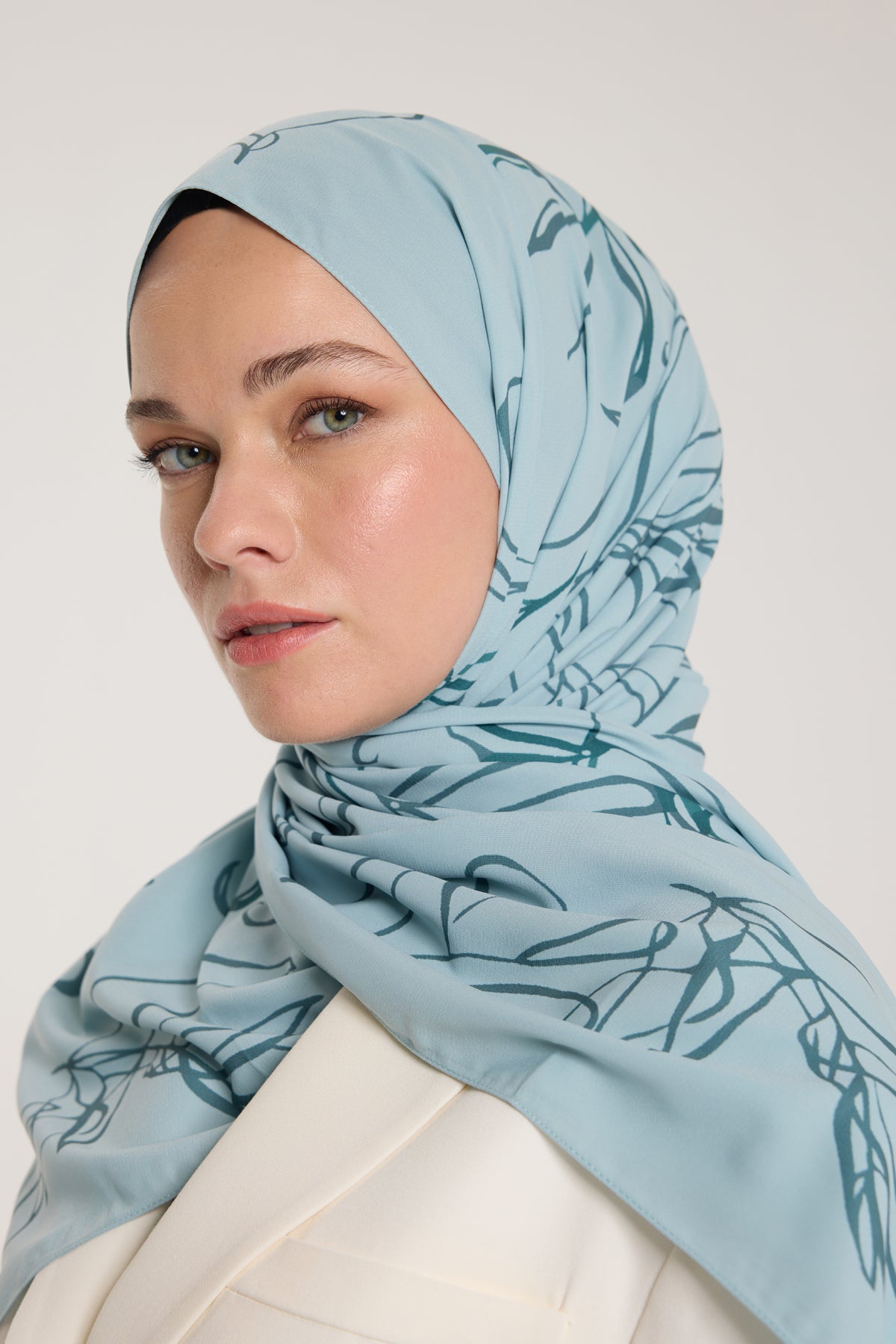 Pure Tone Şal - Yaprak Desen - Suyeşili - Yeşil