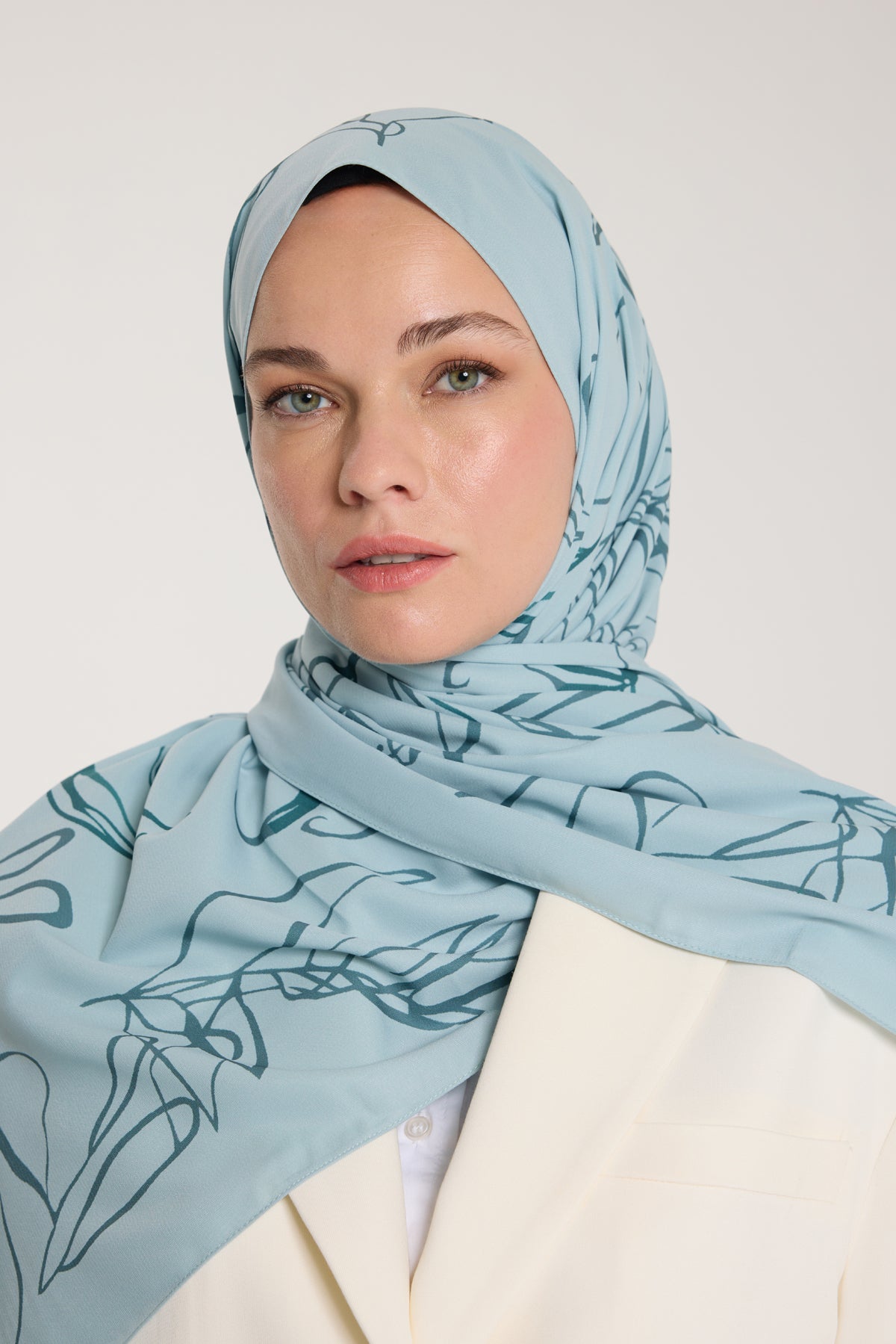 Pure Tone Şal - Yaprak Desen - Suyeşili - Yeşil