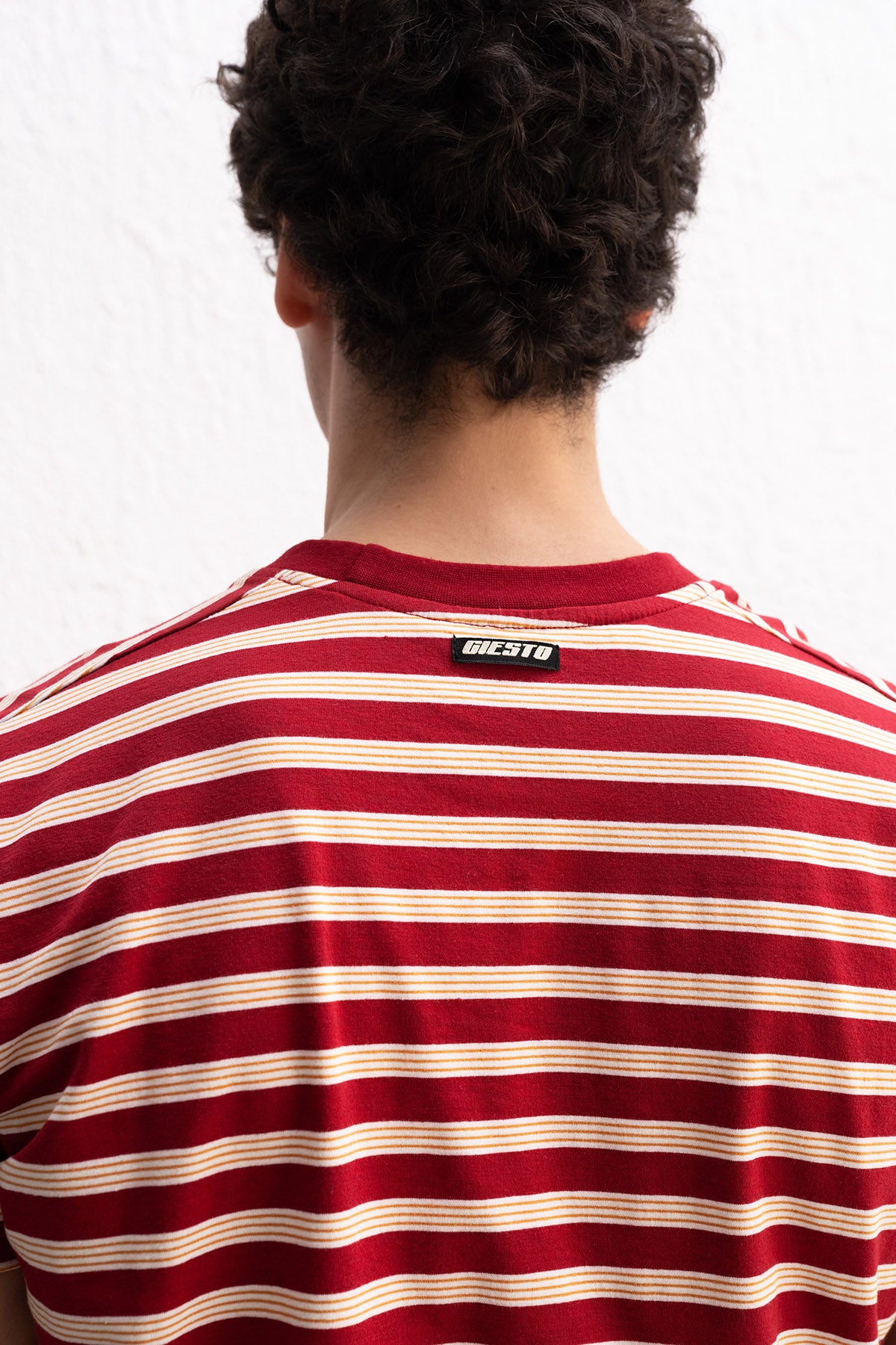 RAHAT KESİM ÇİZGİLİ BORDO T-SHIRT - BORDO S