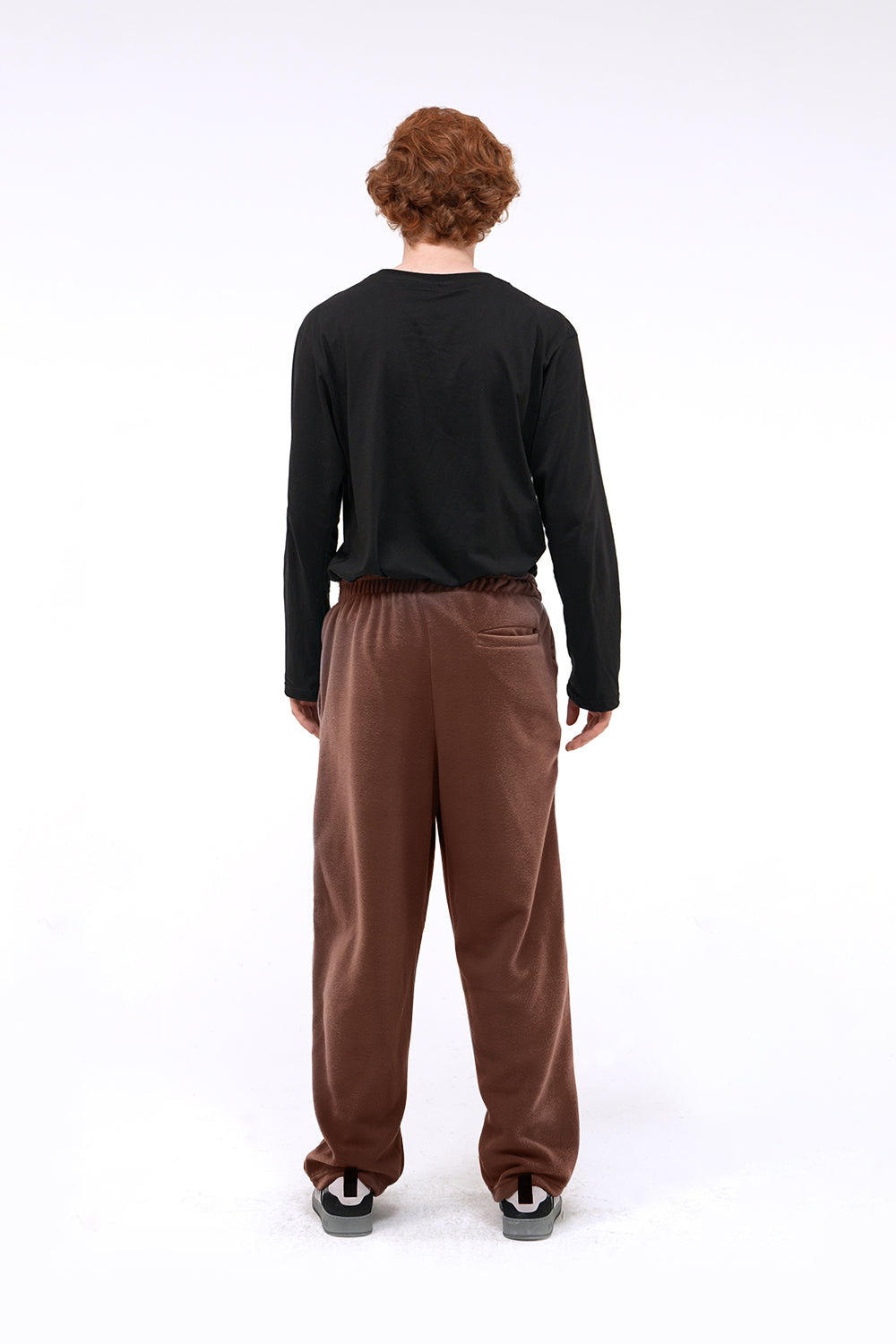 RAHAT KESİM POLAR PANTOLON - KAHVERENGİ S